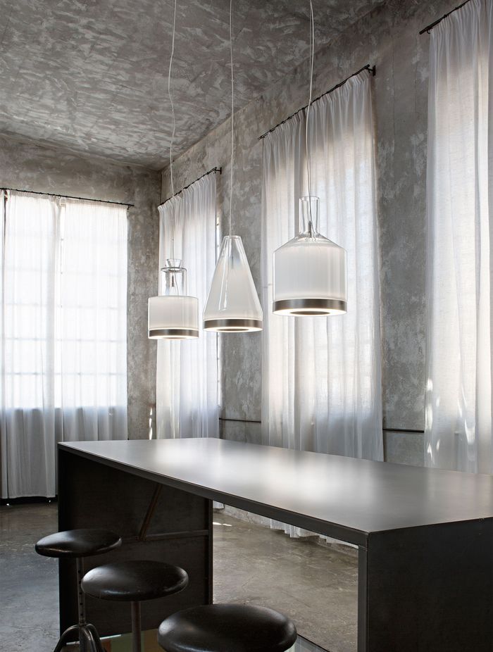 Medea pendants, characterised by their geometric shapes and possible to be hung individually or as a collection