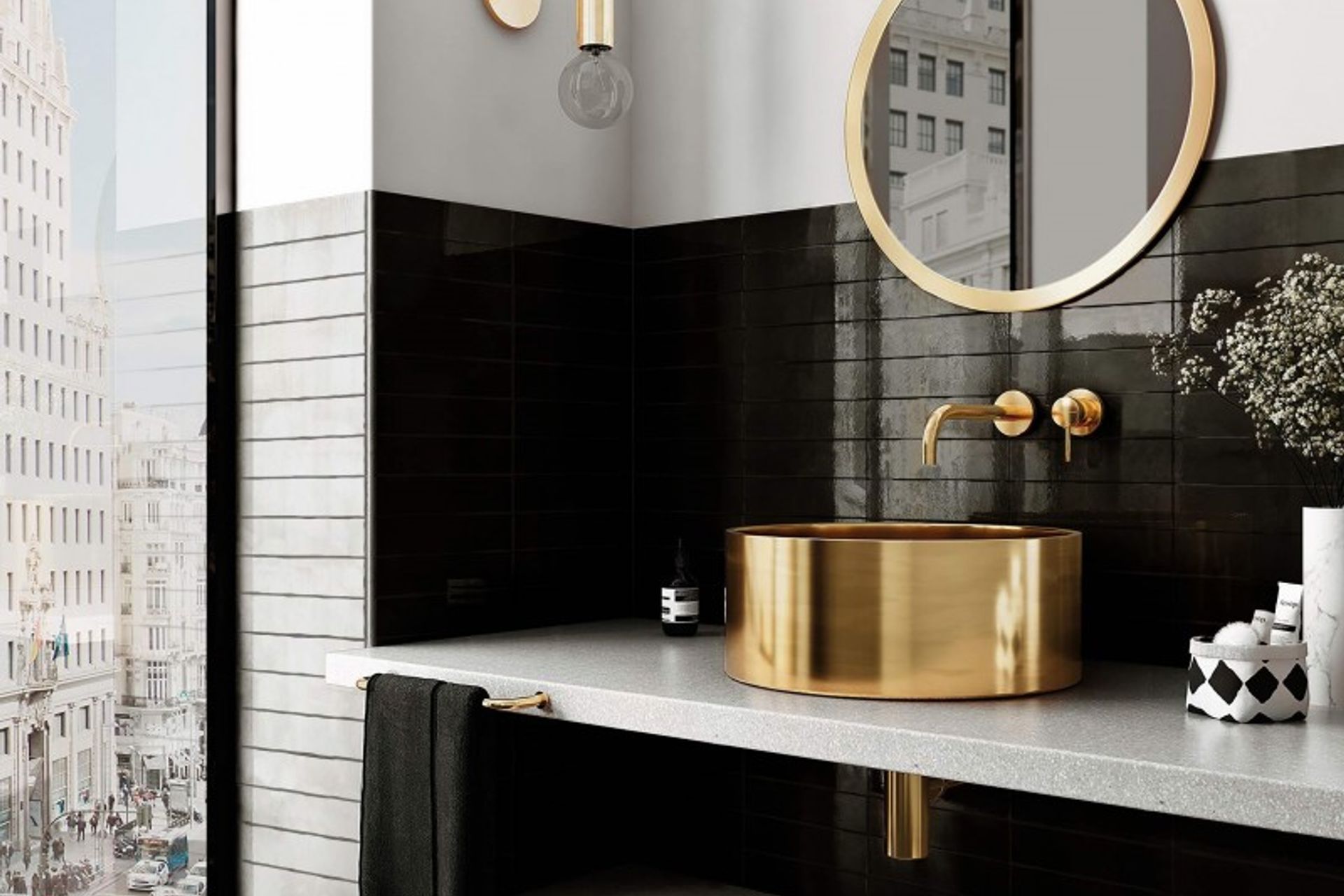 Example of metallic finishes | (Photo credit: Tile Depot)
