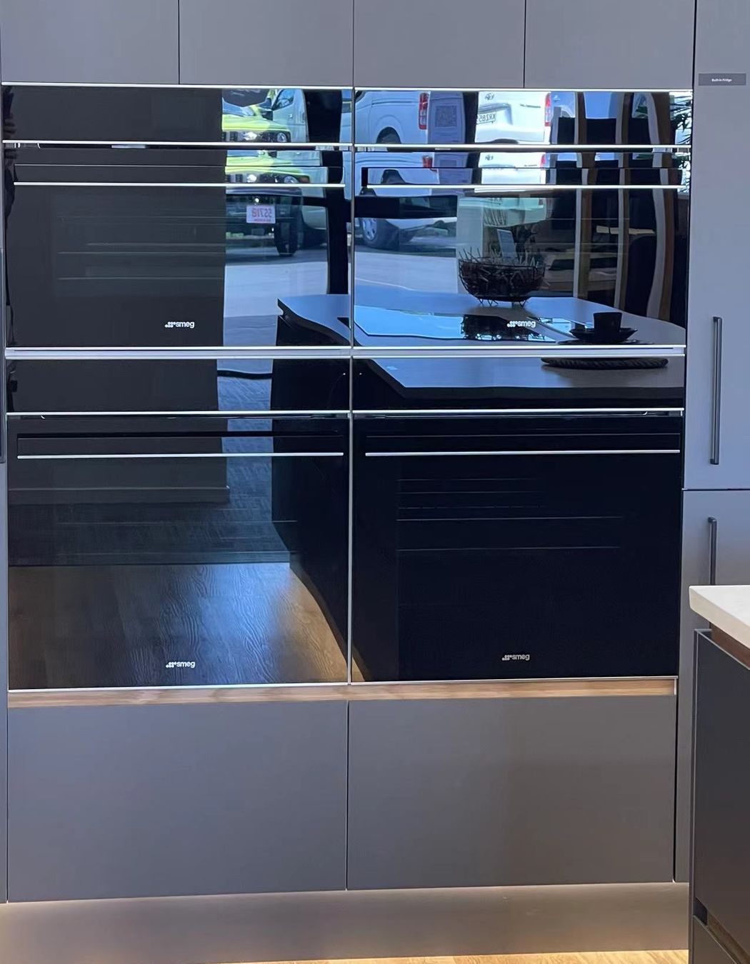 In built 2 Ovens, Microwave, and Steamer Oven from SMEG – Can be seen in our kitchen showroom in Auckland