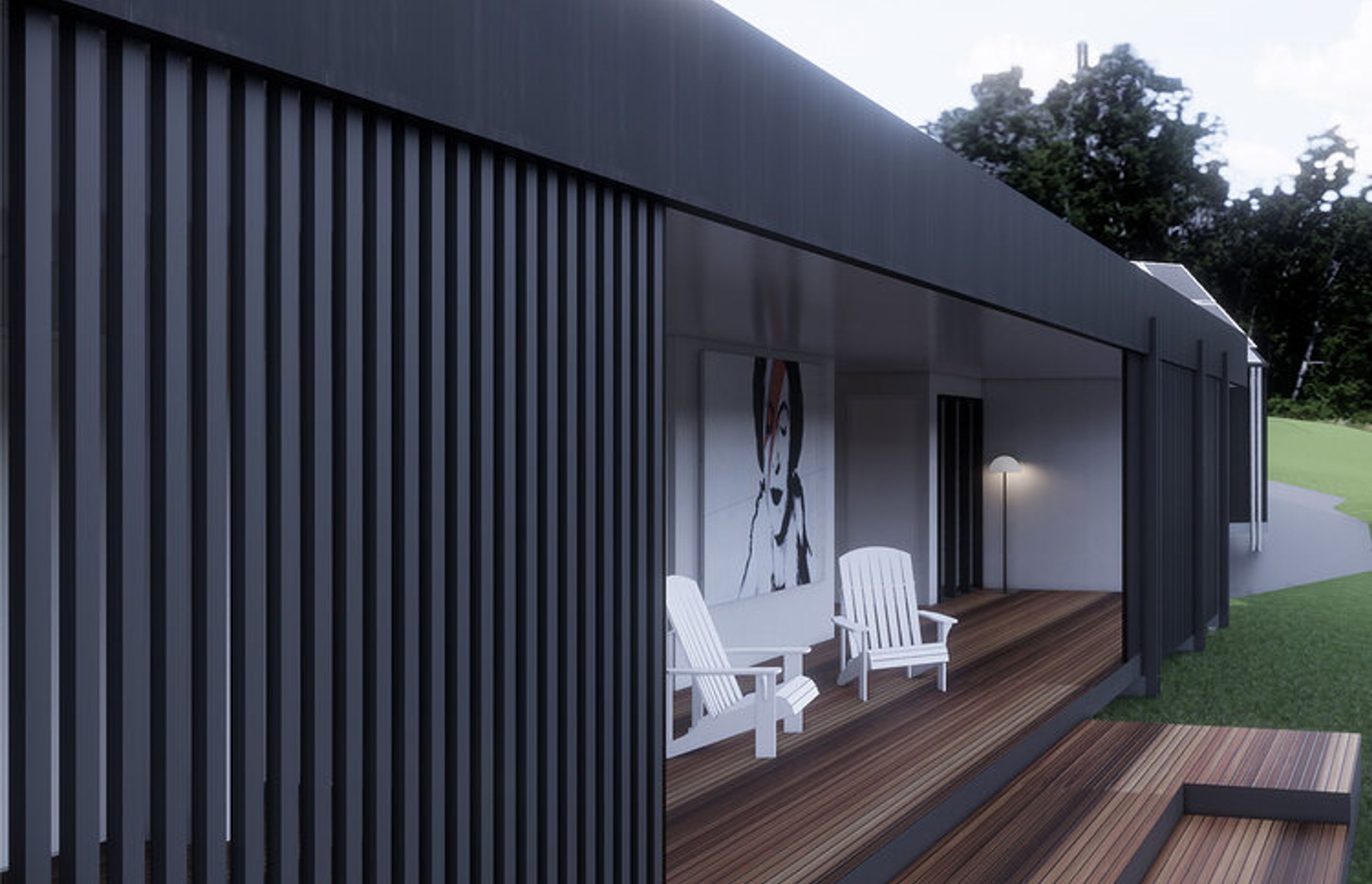 Inside / outside living is built in with our unique stackable, weather-sealed battened screens.