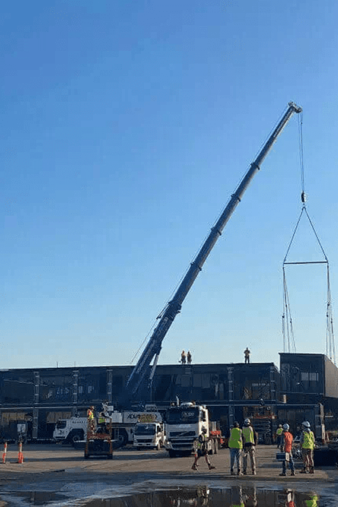 Installation of modules at Morwell TAFE. Construction by Modscape.
