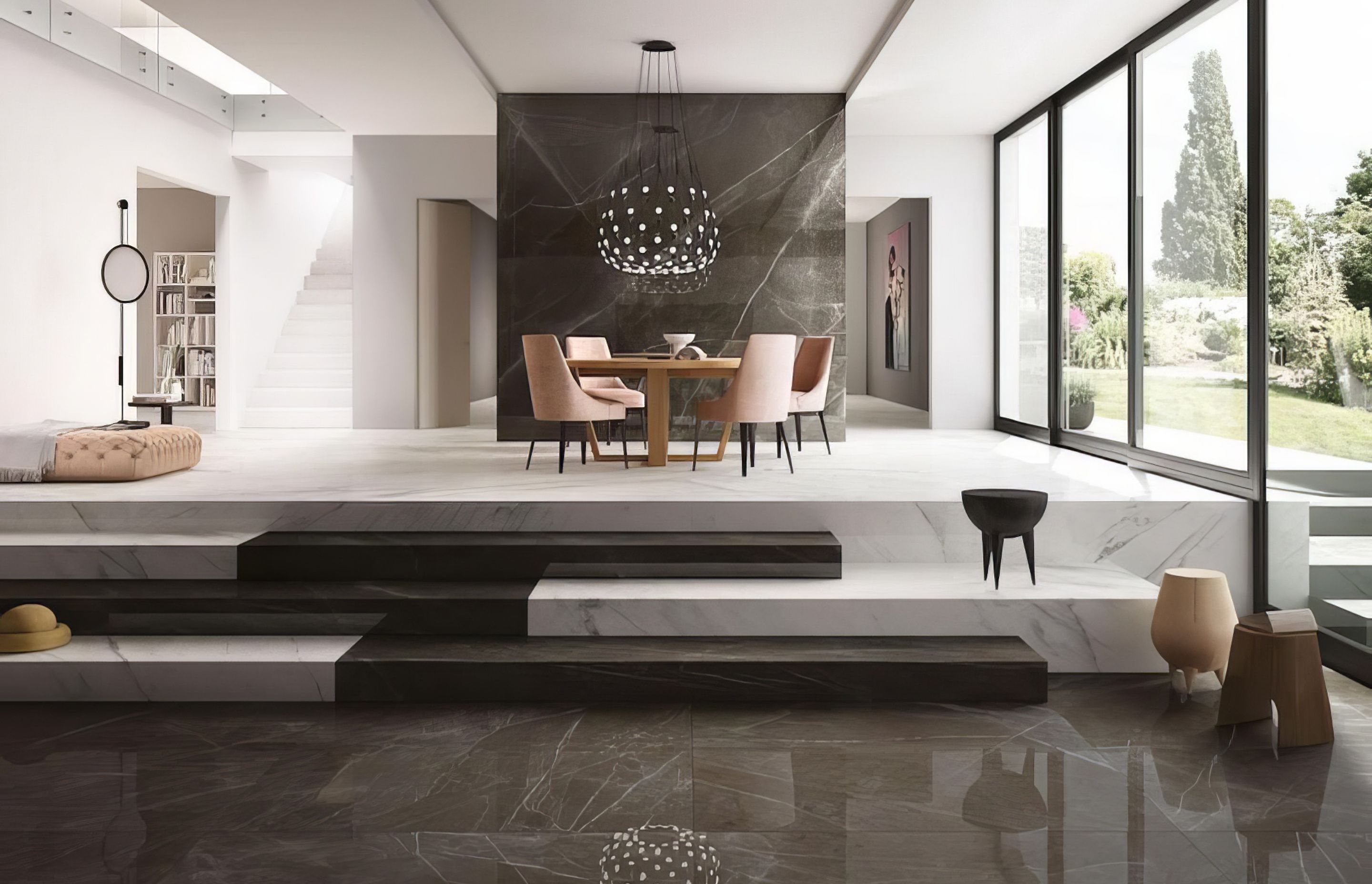 Maximum Pietra Grey polished and Michelangelo Polished