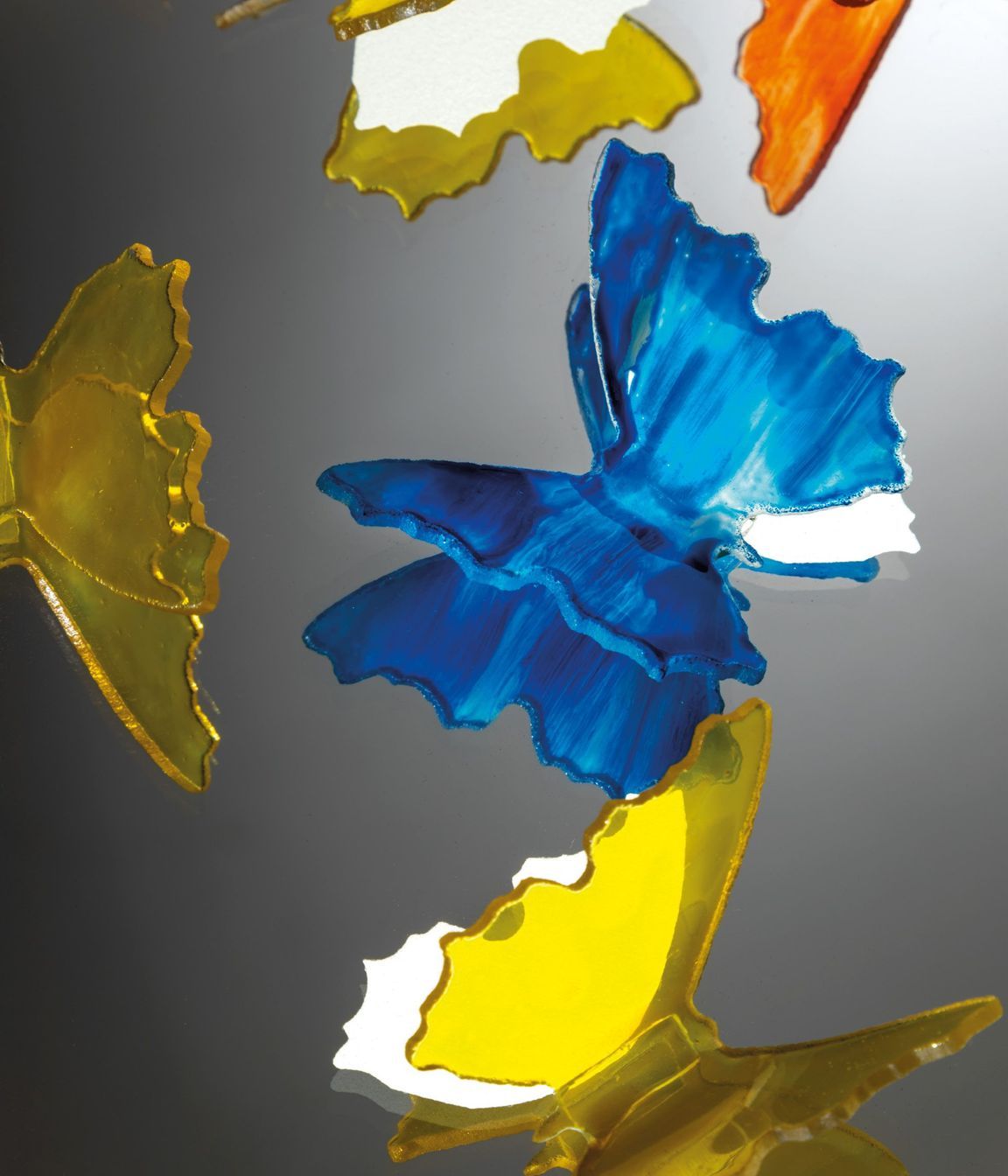 Hand painted glass butterflies