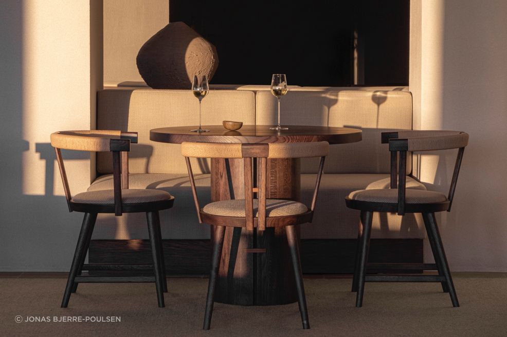 Bespoke dining furniture by Norm Architects for Vinhuset. Photography by Jonas Bjerre-Poulsen.