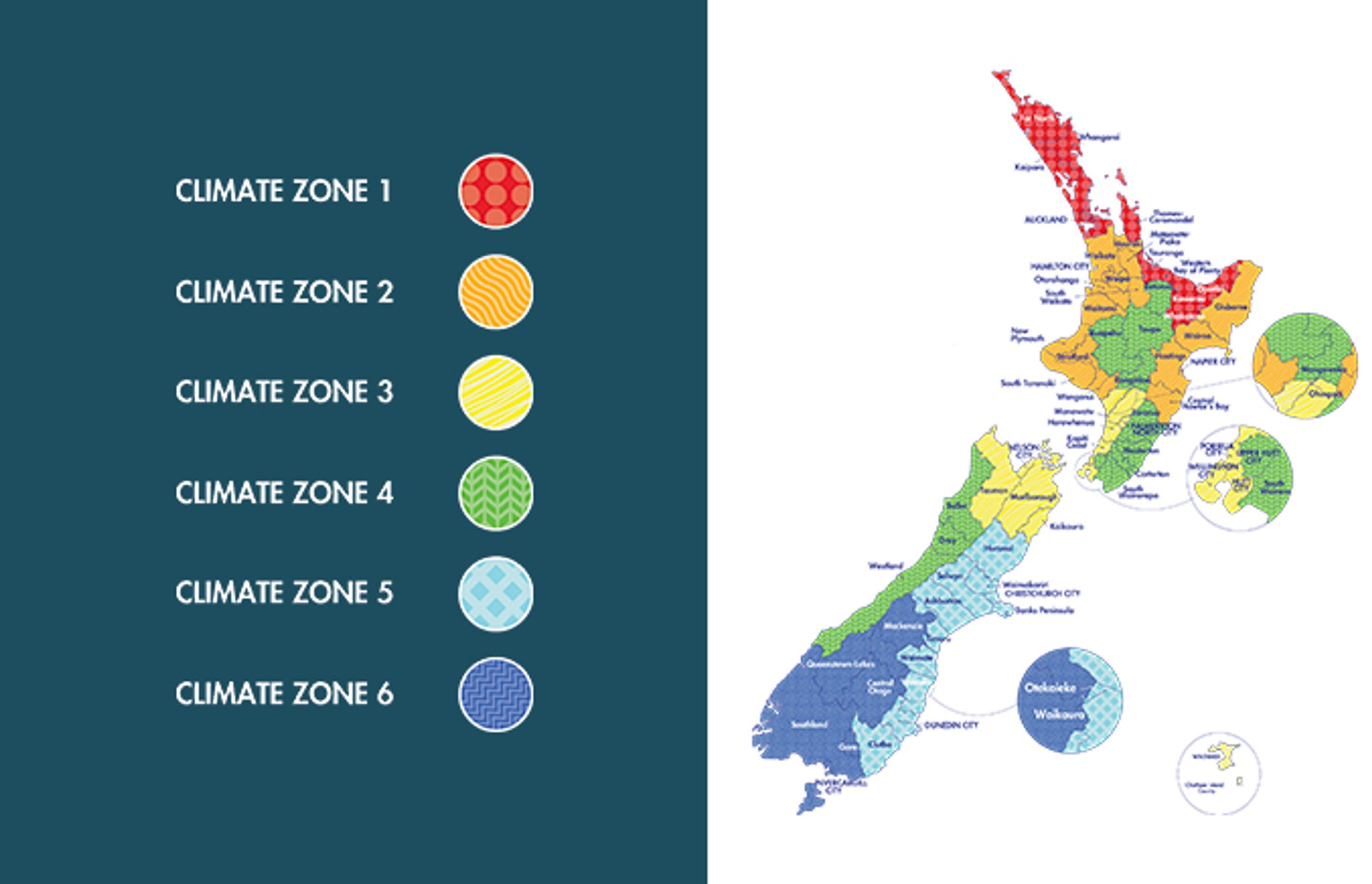 With a focus on energy efficiency, these changes are explained first by introducing New Climate Zones. This will allow insulation requirements to better reflect the different temperatures experienced in each zone. MBIE has expanded the number of climate zones used in the insulation requirements to further divide into six.