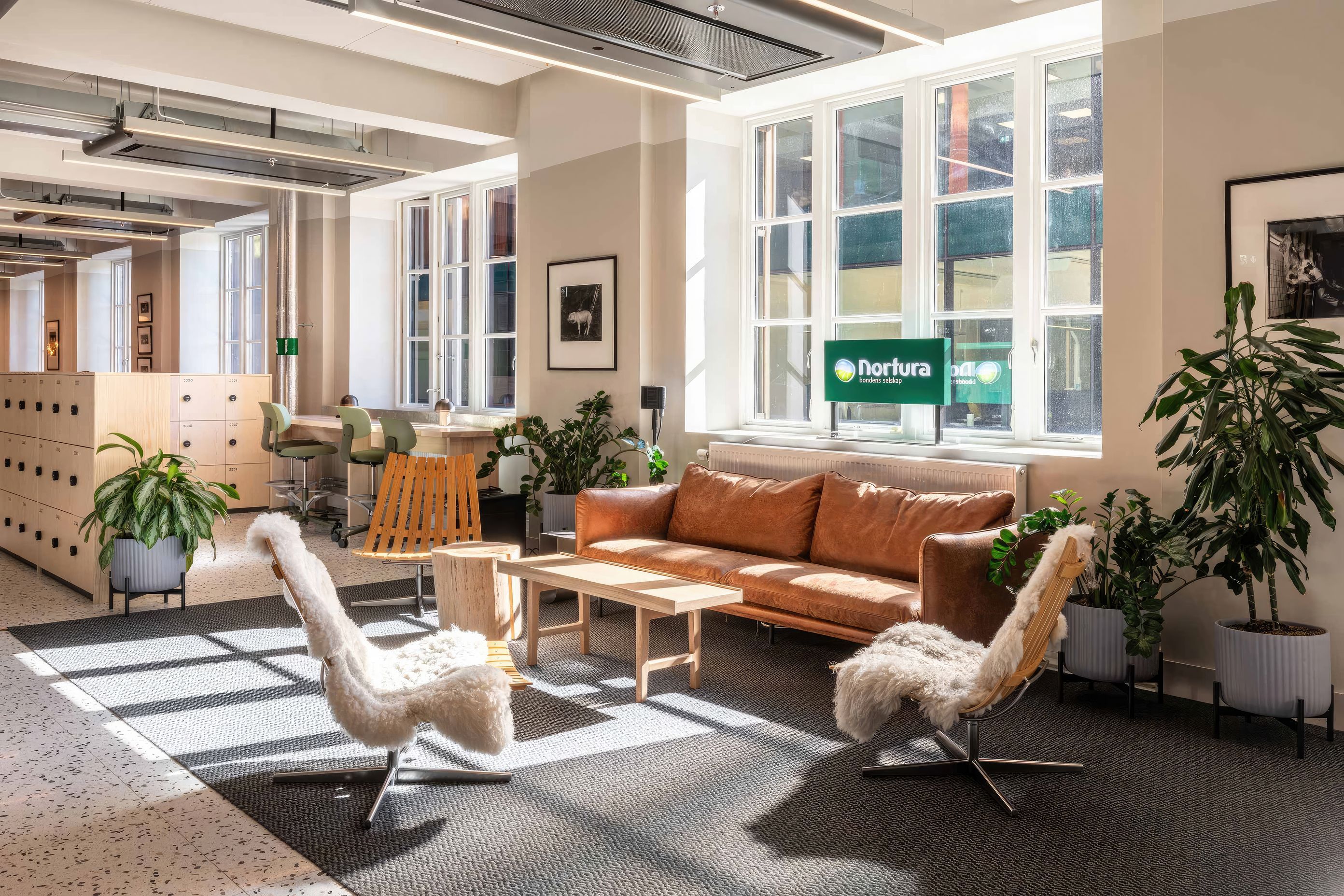 Nortura’s new Oslo Headquarters seamlessly integrates sustainability, functionality, and inclusivity within a dynamic and productive workspace.  Featured Flokk design: HÅG Tion in Hemsedal (930)  fabric by Gudbrandsdalens Uldvarefabrik &amp; Flokk