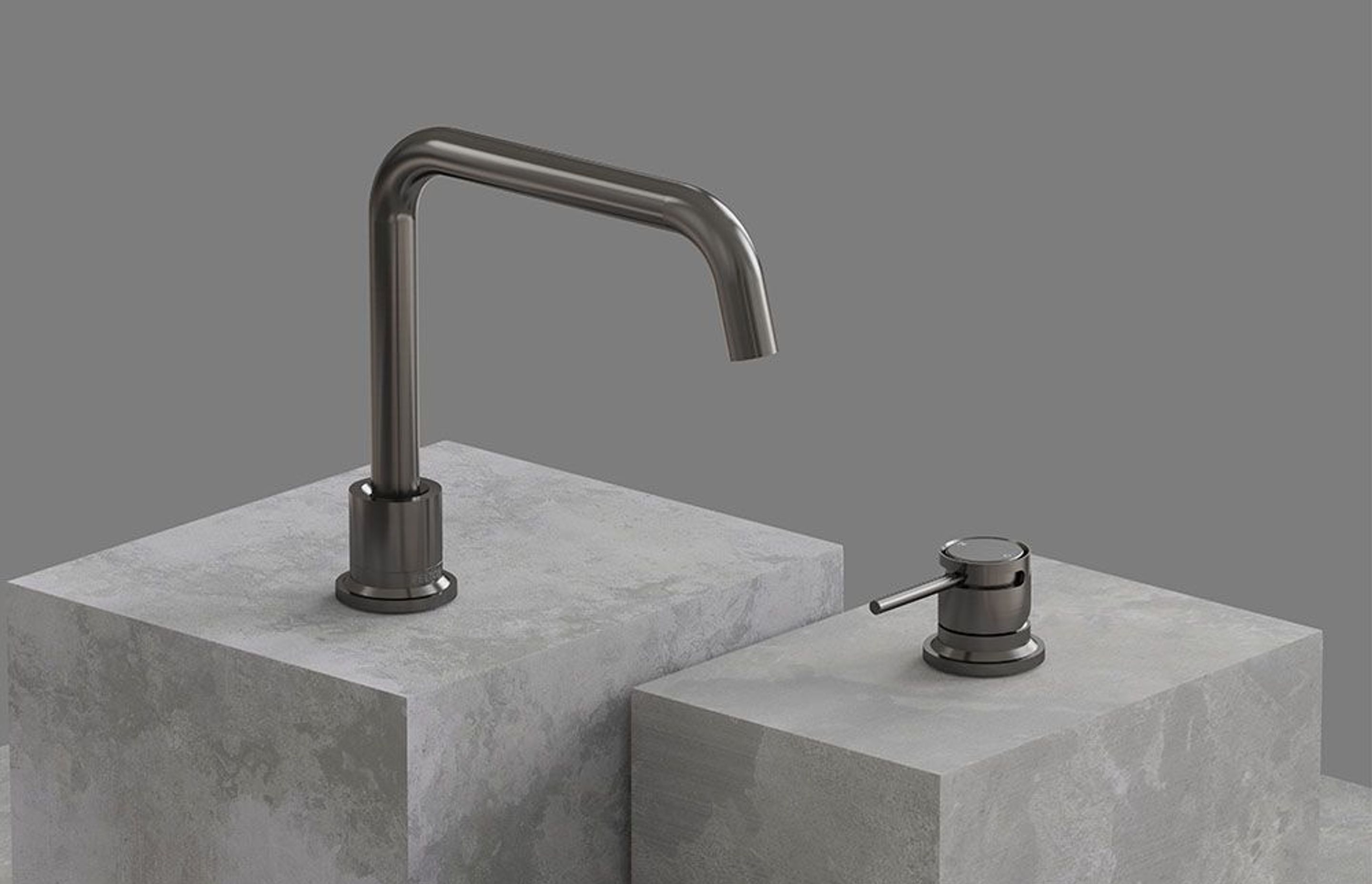Felton Tate Deck Mounted Sink Mixer Brushed Gunmetal