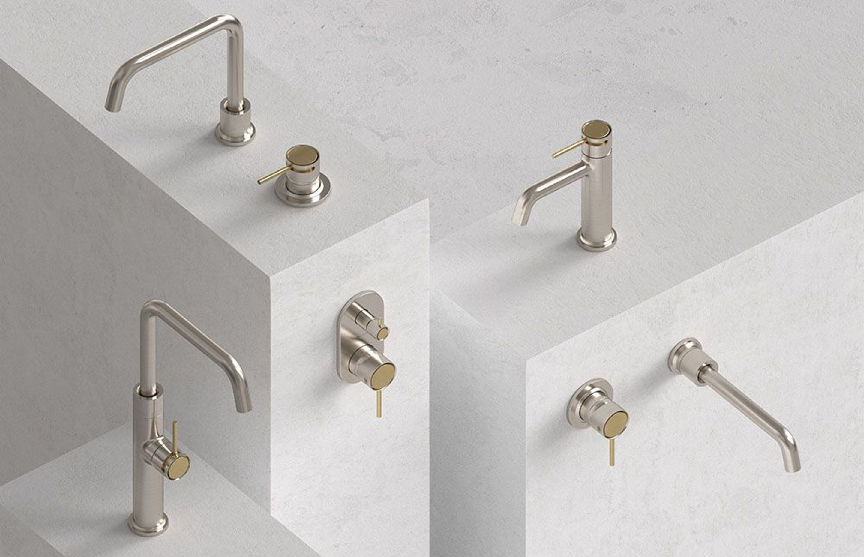 Felton Tate Range Brushed Nickel Brushed Gold Combination