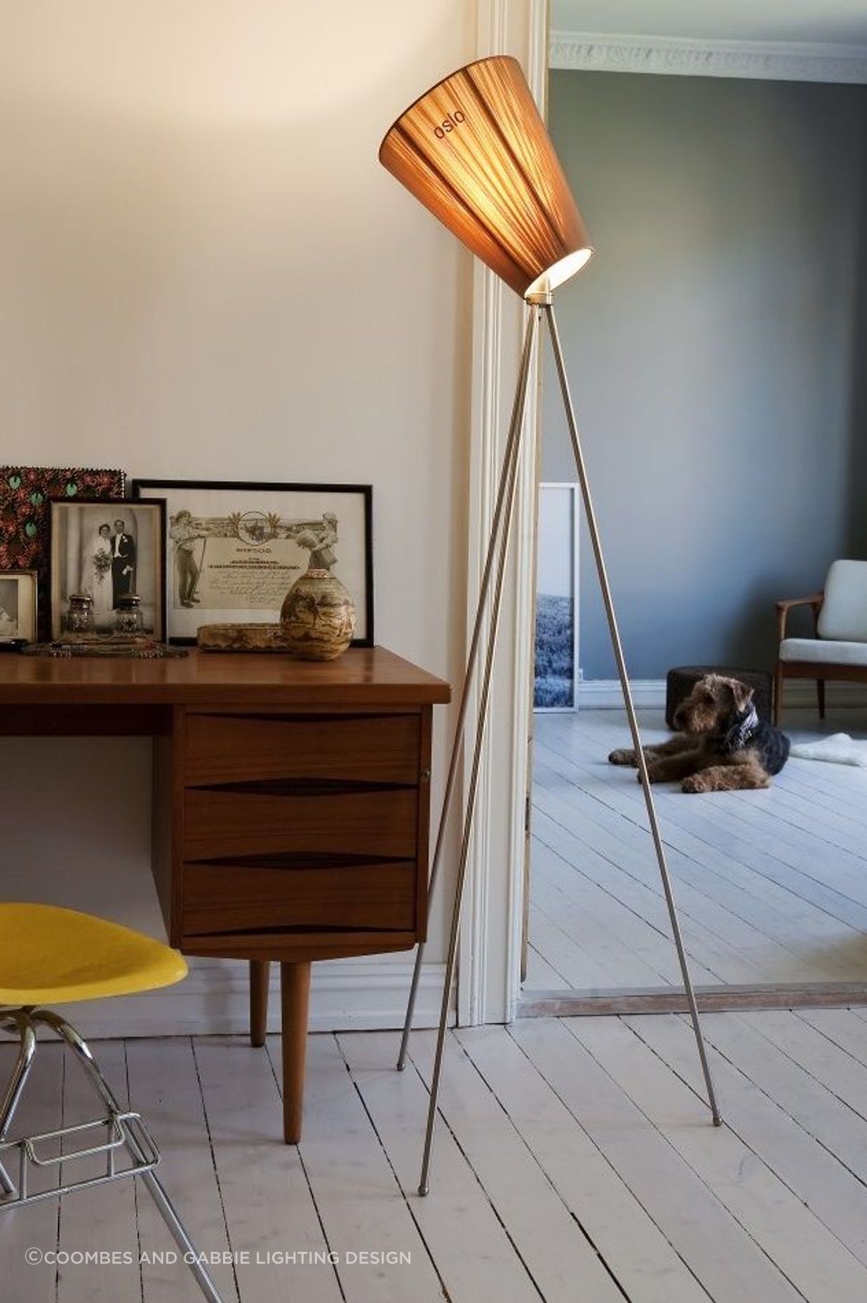 The Oslo Wood Floor Lamp seamlessly blends in with style