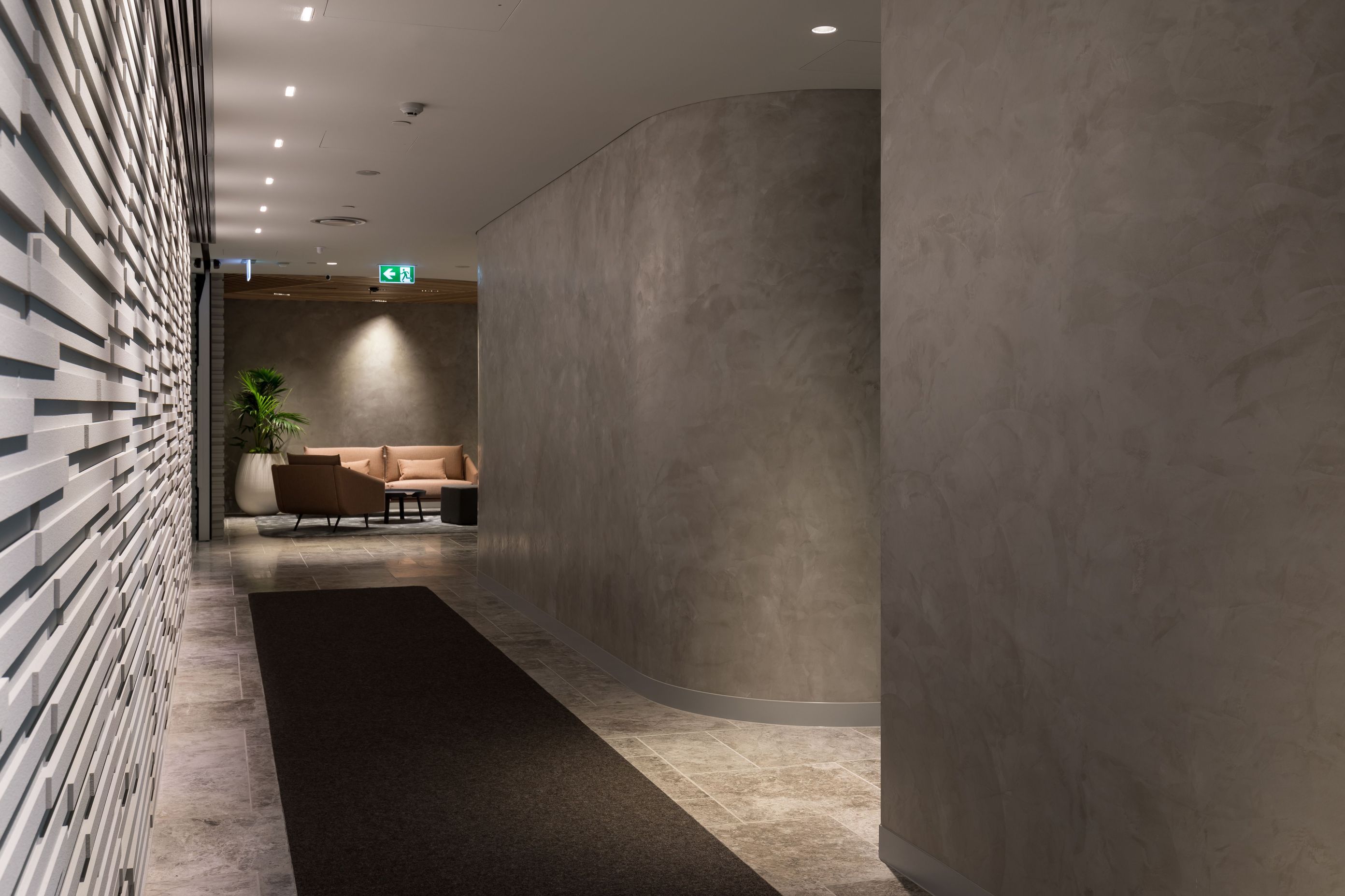 Finished with the traditional Japanese plaster form, Otsumigaki, the plaster finish for this project was coloured Resene Silver Chalice.