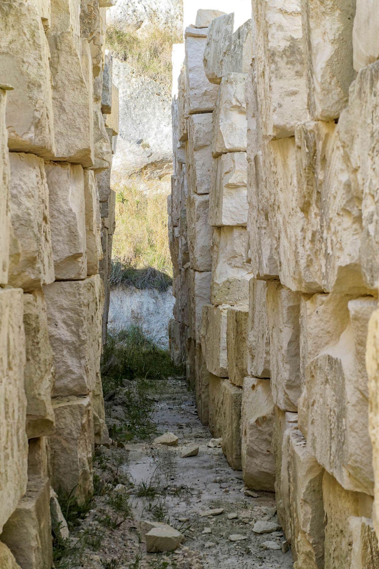 Oamaru limestone blocks drying at Parkside Quarries