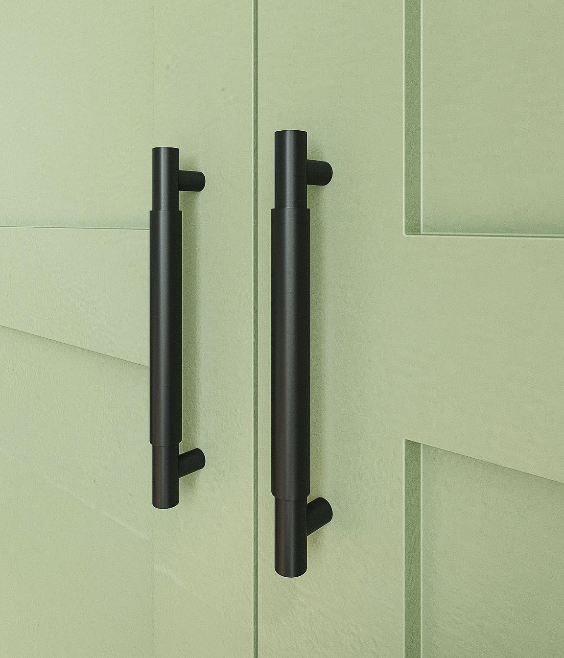 The Planar cabinet handle in matte black.