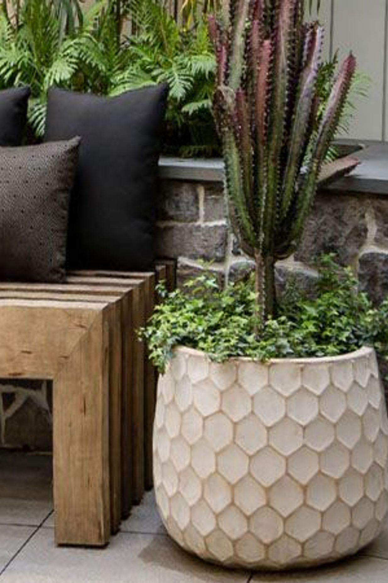 Use greenery in your outdoor room.