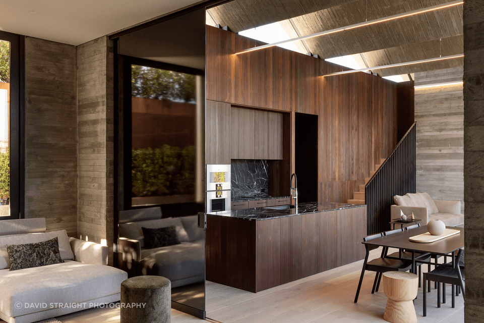 Poured Pleats by Jack Mckinney Architects | Stained Spring Larch Timber Veneer