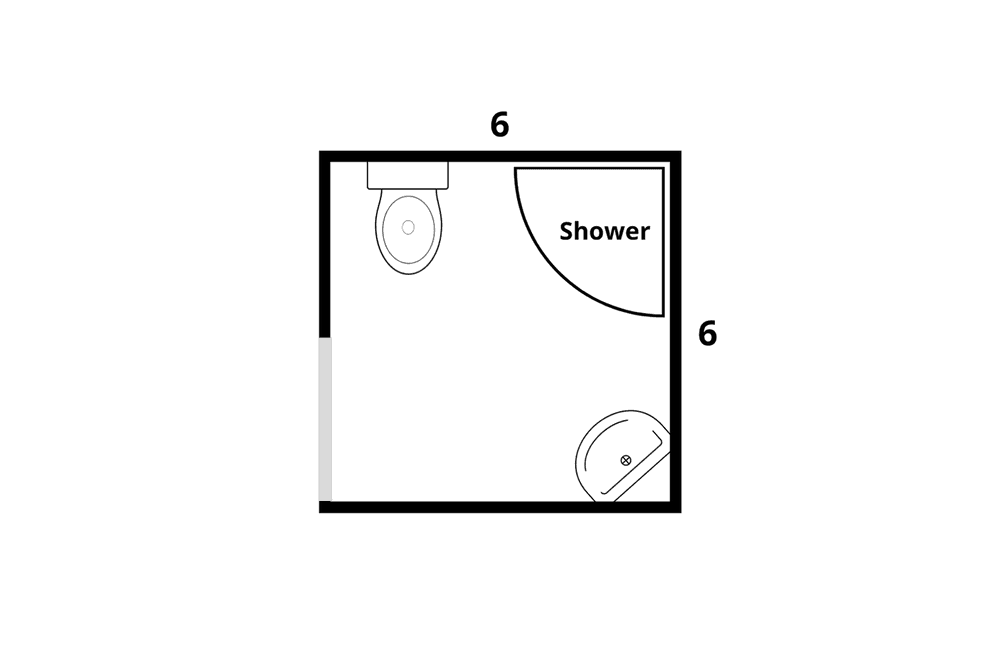 Three-Quarter Bathroom Layout