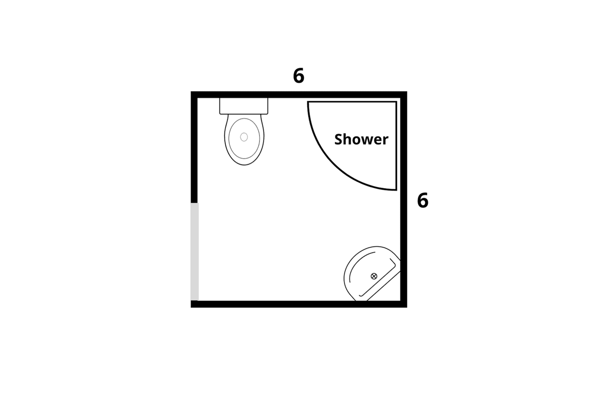 Three-Quarter Bathroom Layout