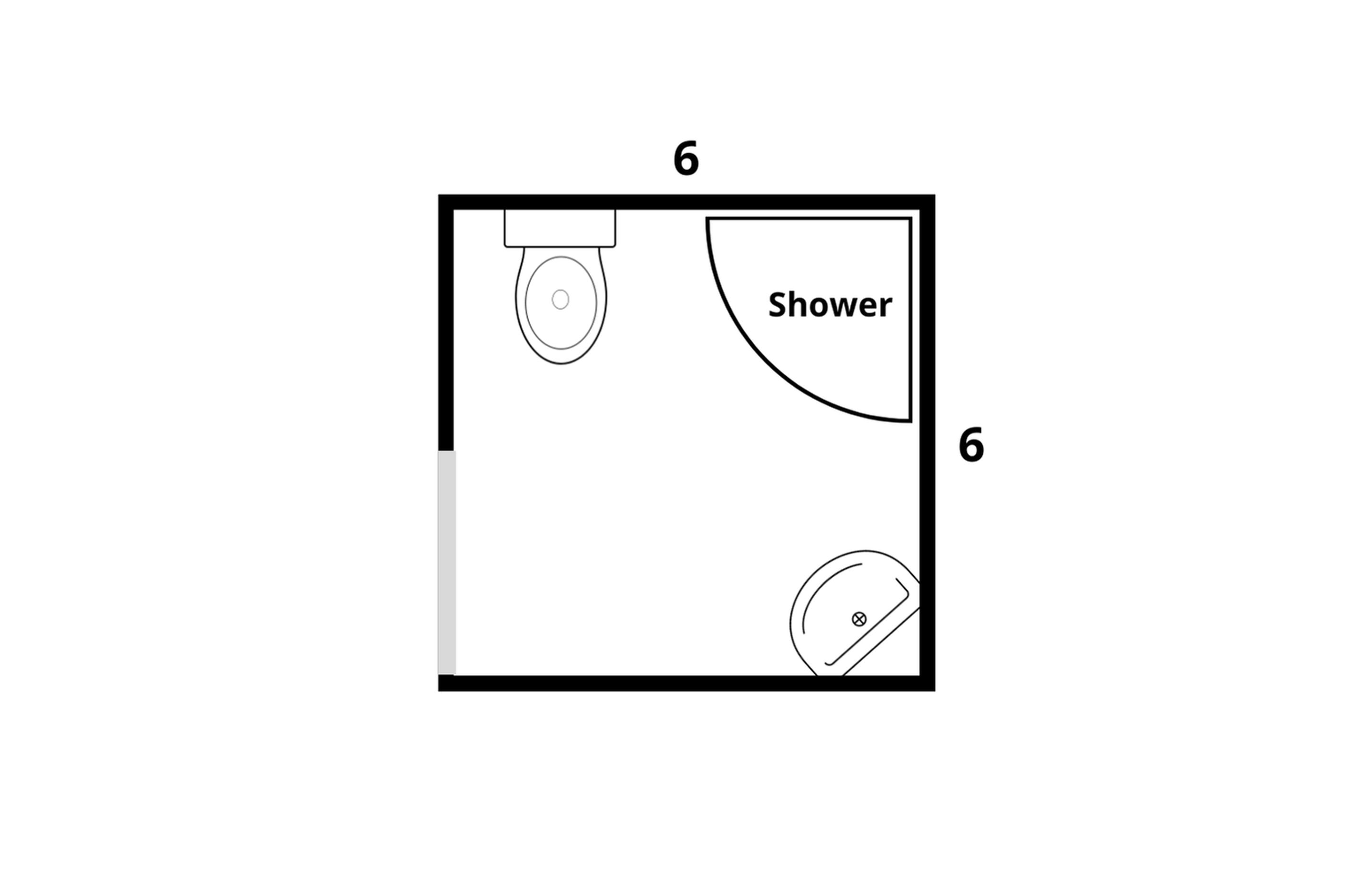 Three-Quarter Bathroom Layout
