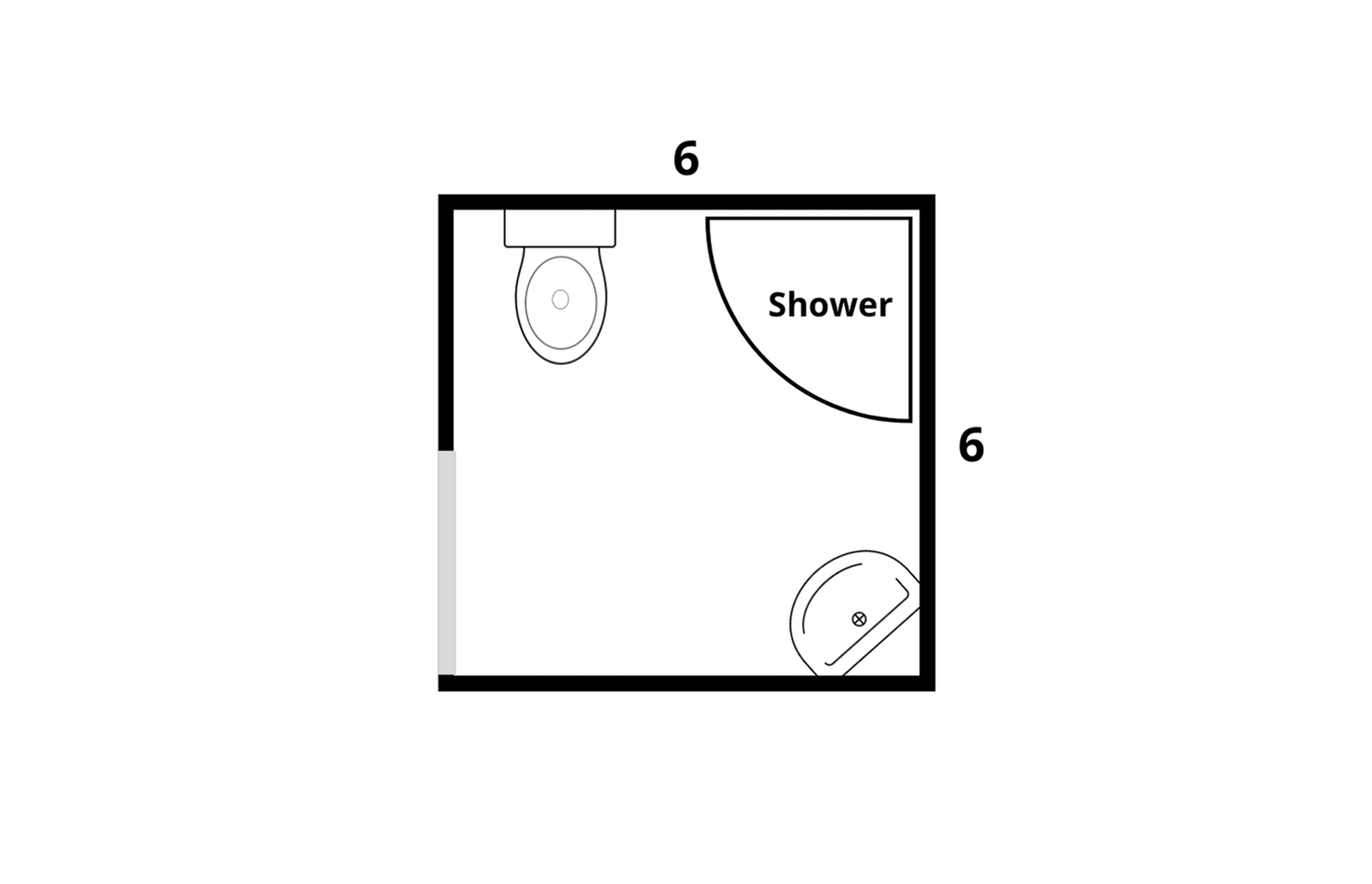 Three-Quarter Bathroom Layout
