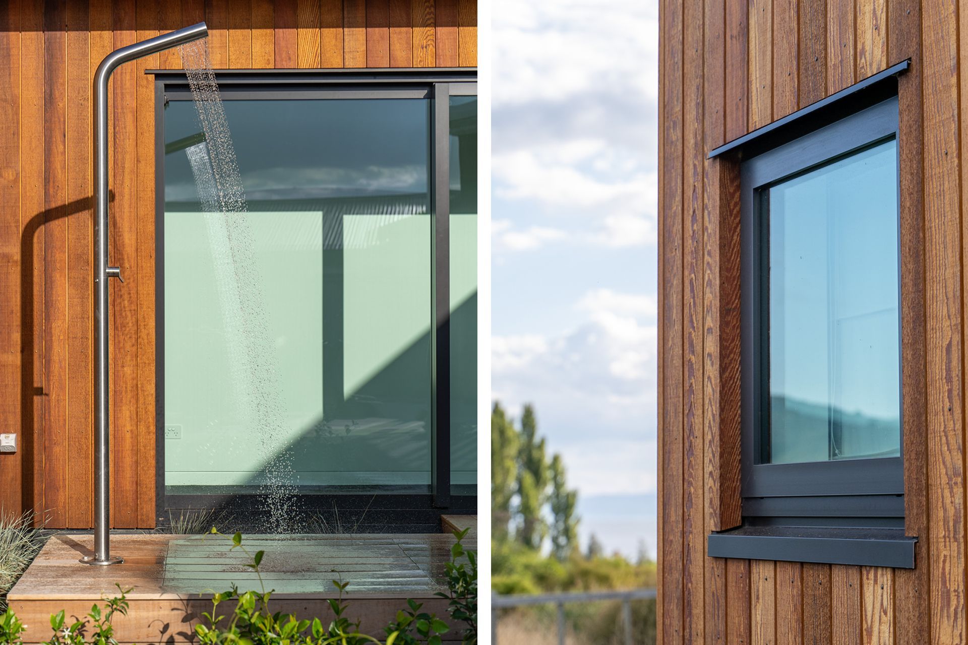 The INTERSET Recessed Window Flashing System consists of a set of interlinked flashings and stop-ends that create a 65mm window recess allowing standard aluminium windows to be recessed to the framing line from the outer façade, resulting in a clean, cont