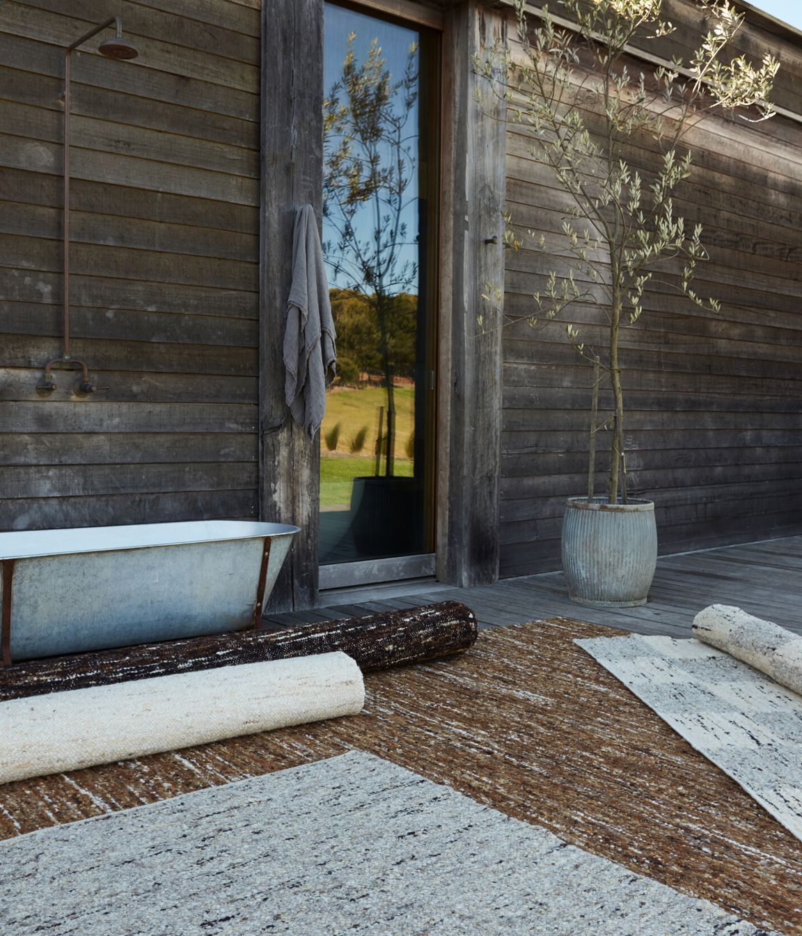 Bren sells these raw, undyed wool rugs from Tribe Home in her store and through her interior design services. Stylist: Rebecca Vitartas; Photographer: Chris Pearce.