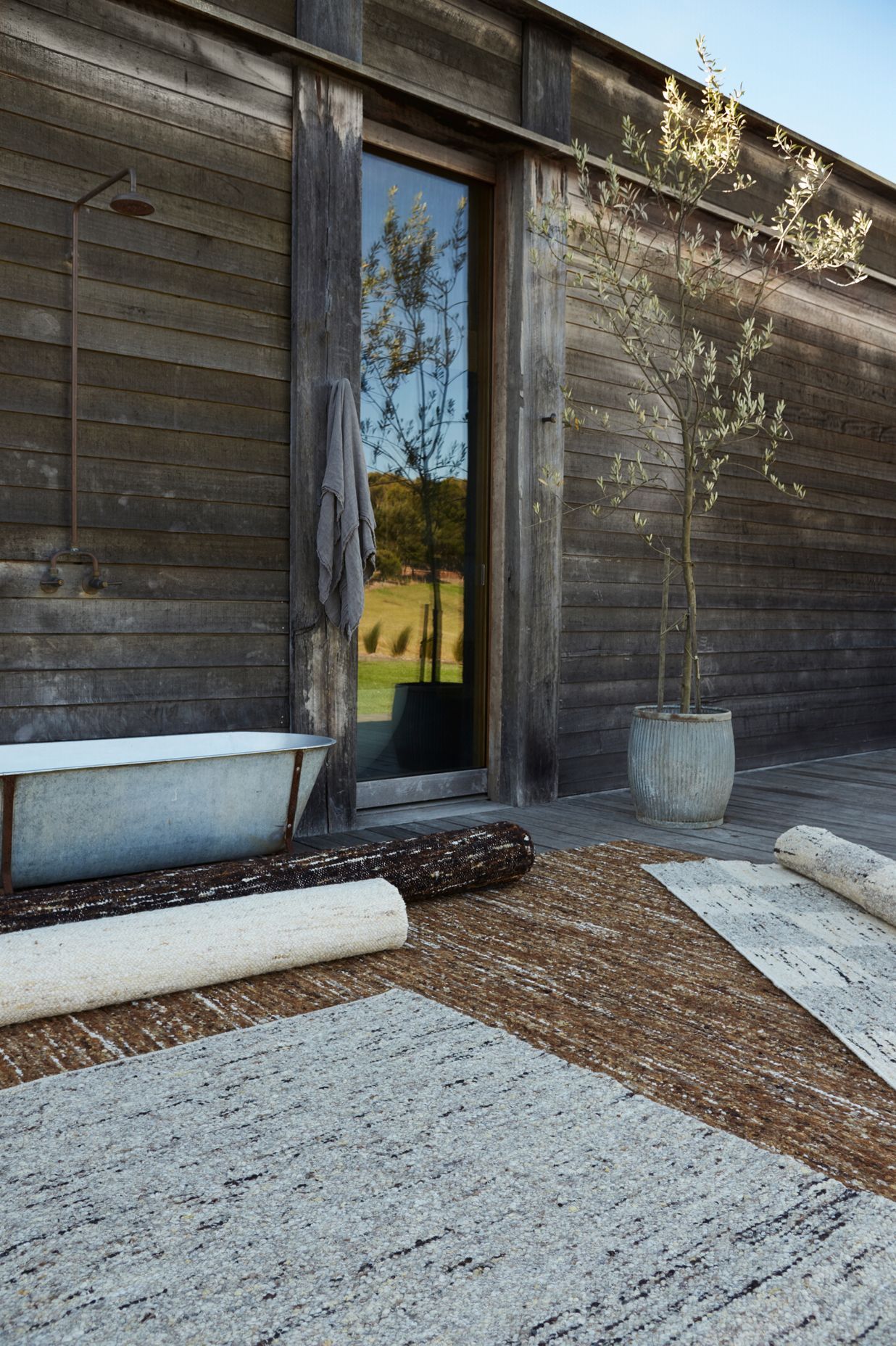 Bren sells these raw, undyed wool rugs from Tribe Home in her store and through her interior design services. Stylist: Rebecca Vitartas; Photographer: Chris Pearce.