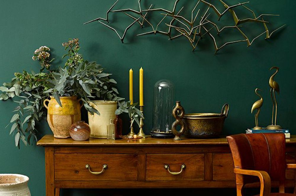 Keep nature close all year round with colours such as Resene Family Tree and team them with natural materials and metallics for a deeply consoling aesthetic.
