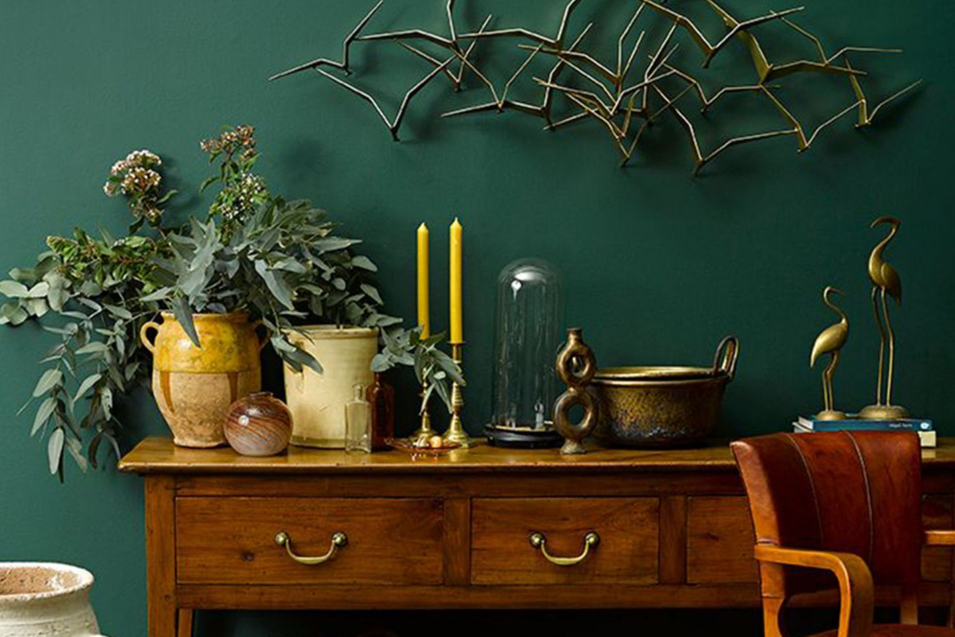 Keep nature close all year round with colours such as Resene Family Tree and team them with natural materials and metallics for a deeply consoling aesthetic.