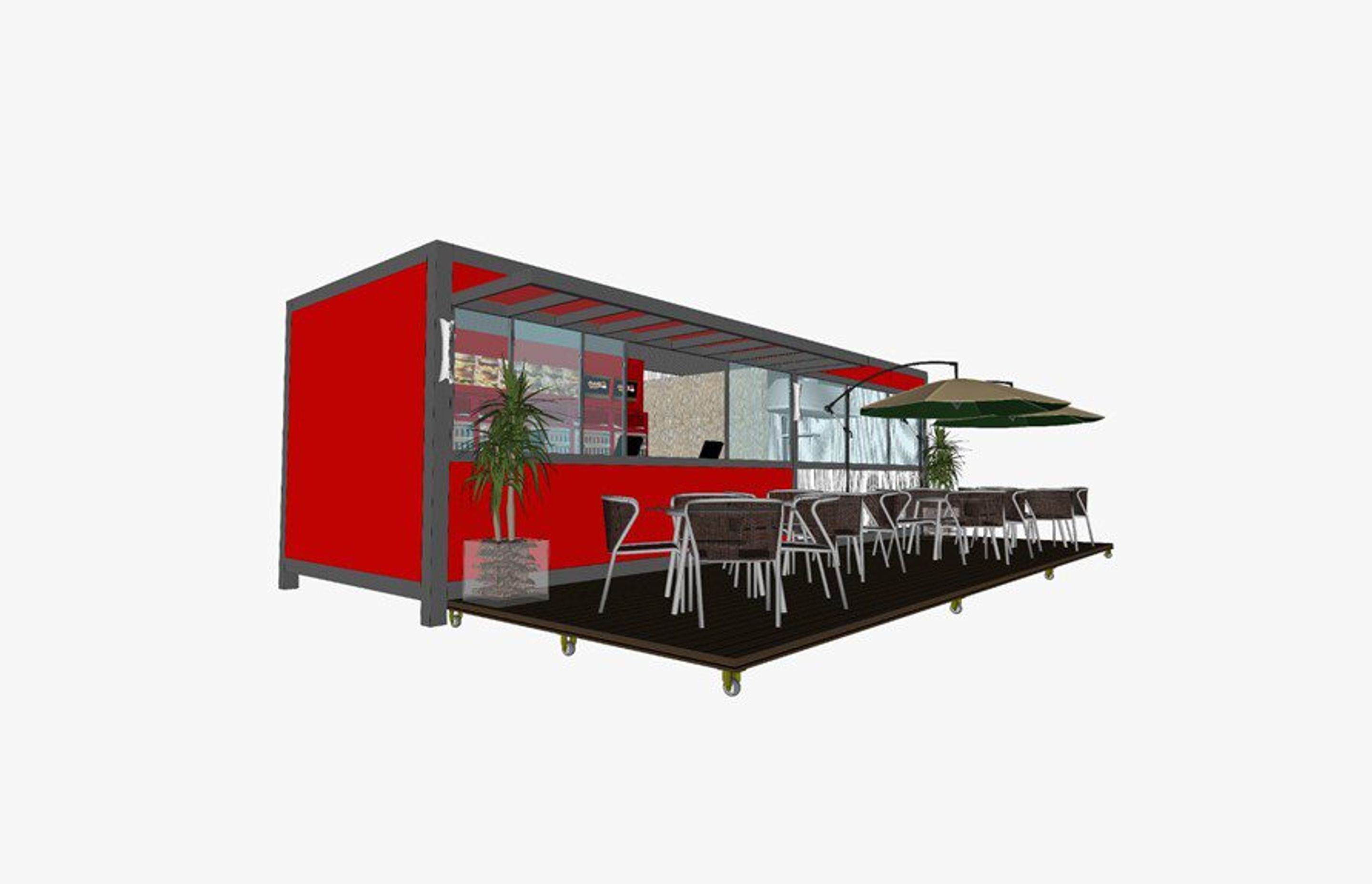 Another example of SketchUp used at Brasil ao Cubo in the early years. This was an expansion of a fast-food restaurant for the Frango Frito franchise in 2016.