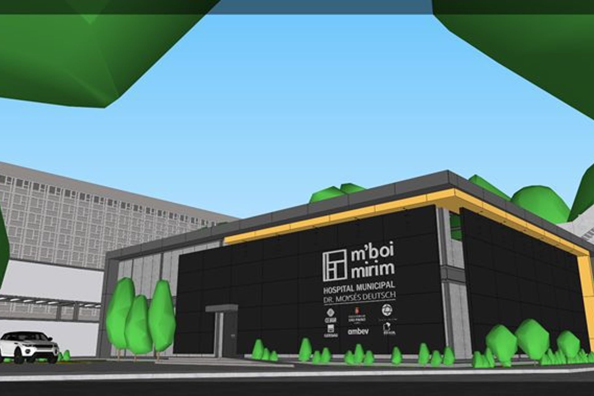 The hospital in SketchUp. Project details: 1350m² of built work in São Paulo.
