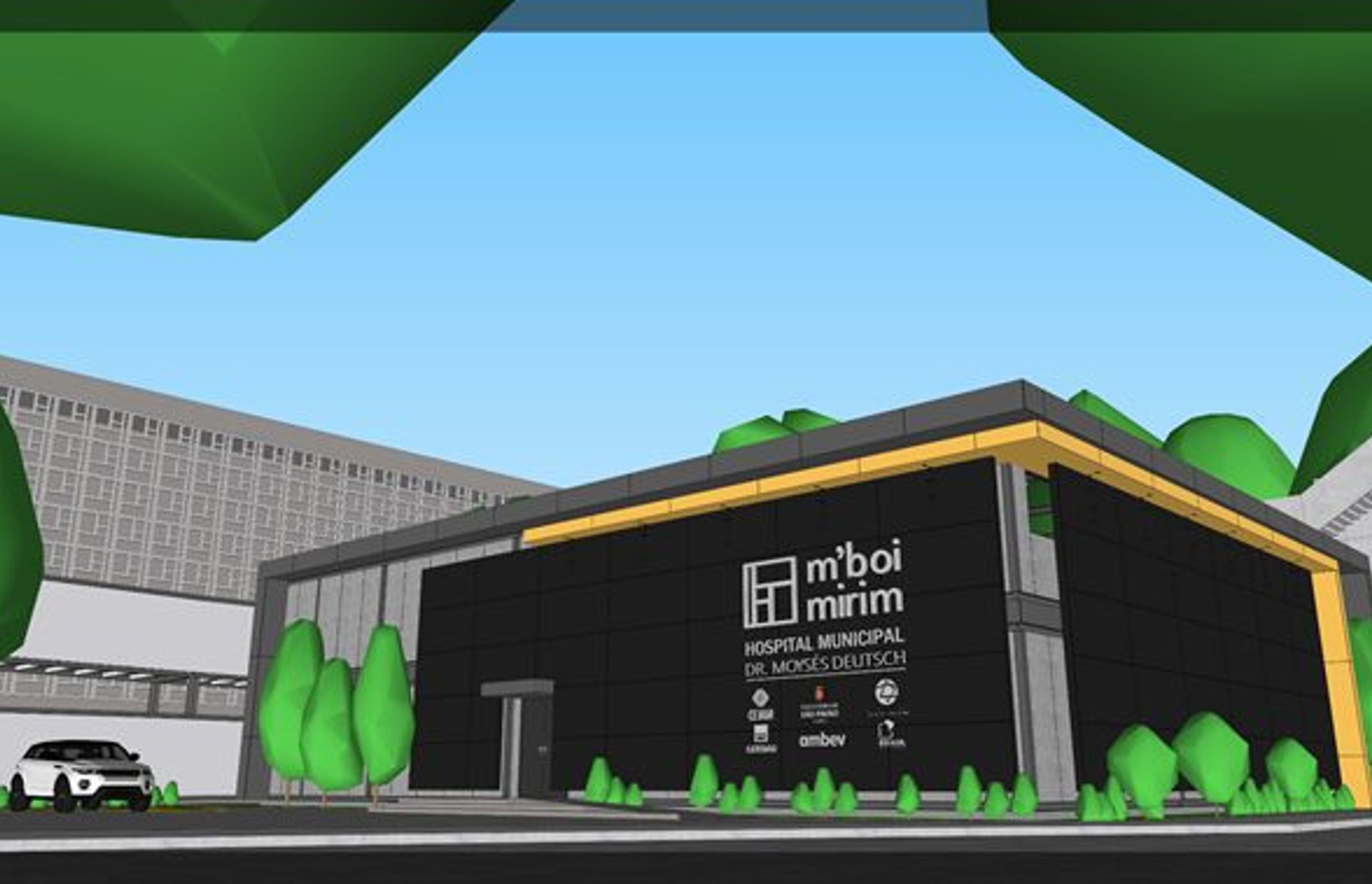The hospital in SketchUp. Project details: 1350m² of built work in São Paulo.