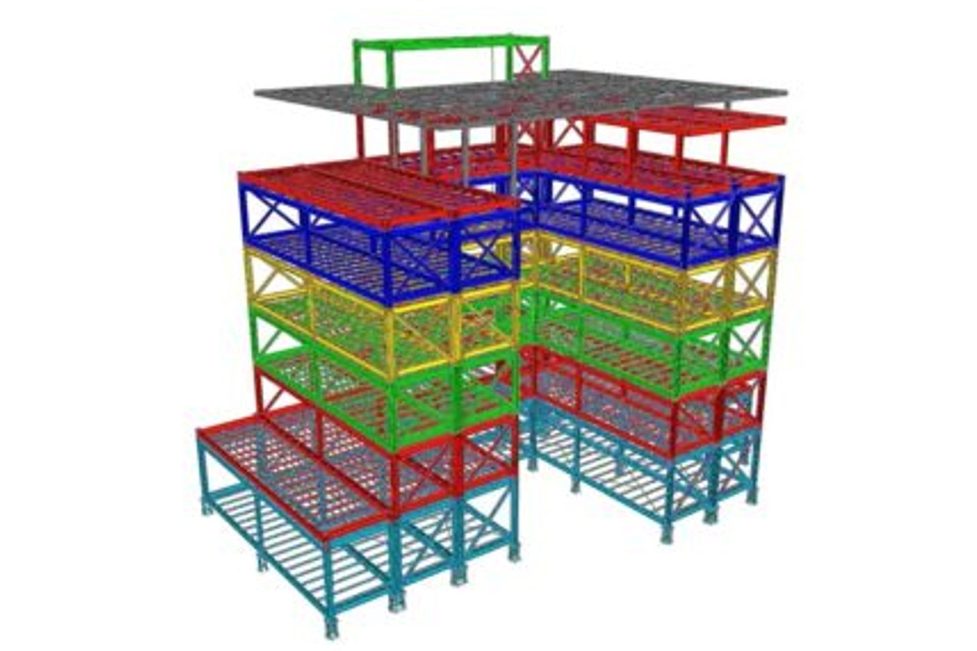 The structure of the building in Tekla.