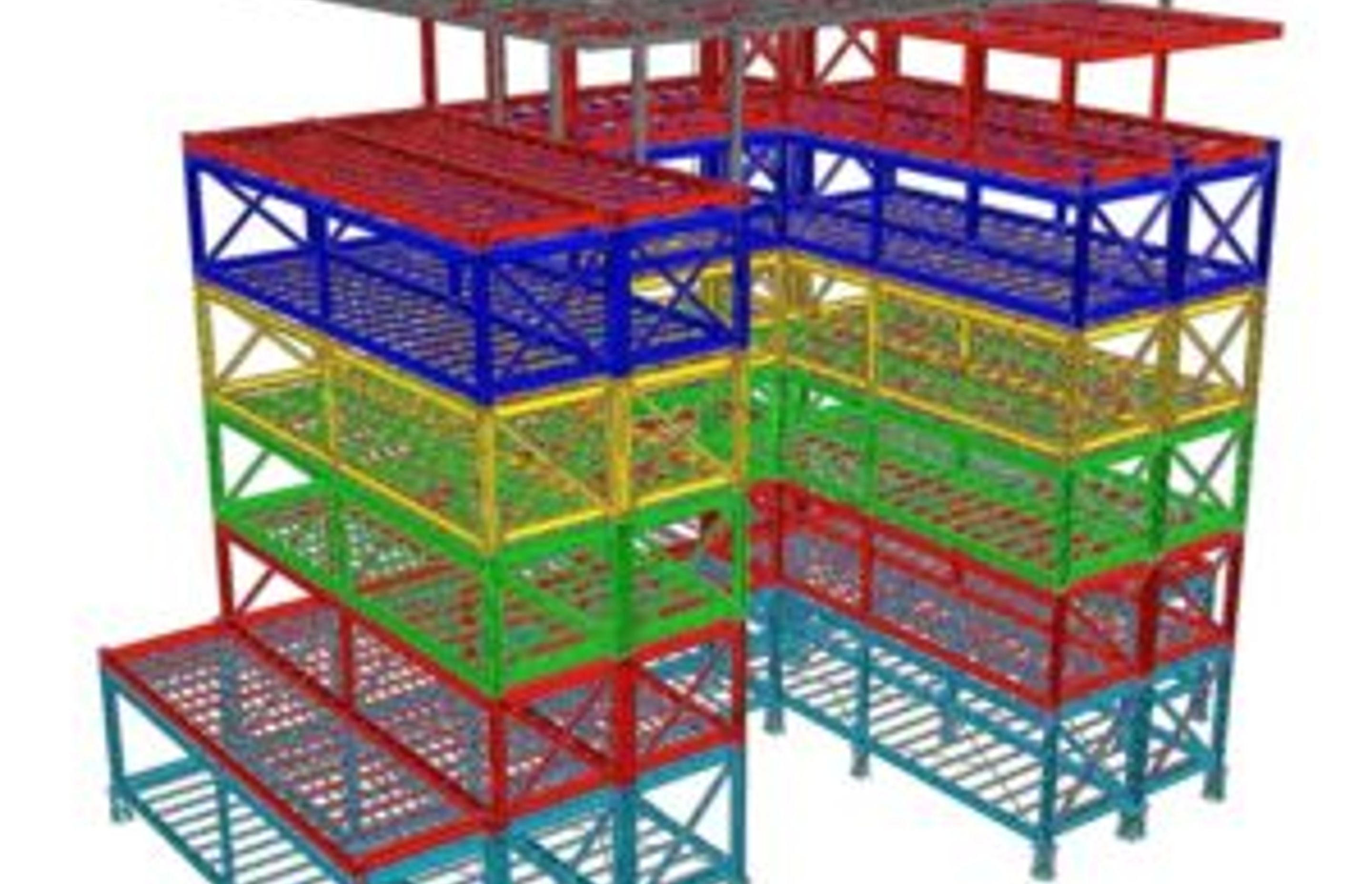 The structure of the building in Tekla.