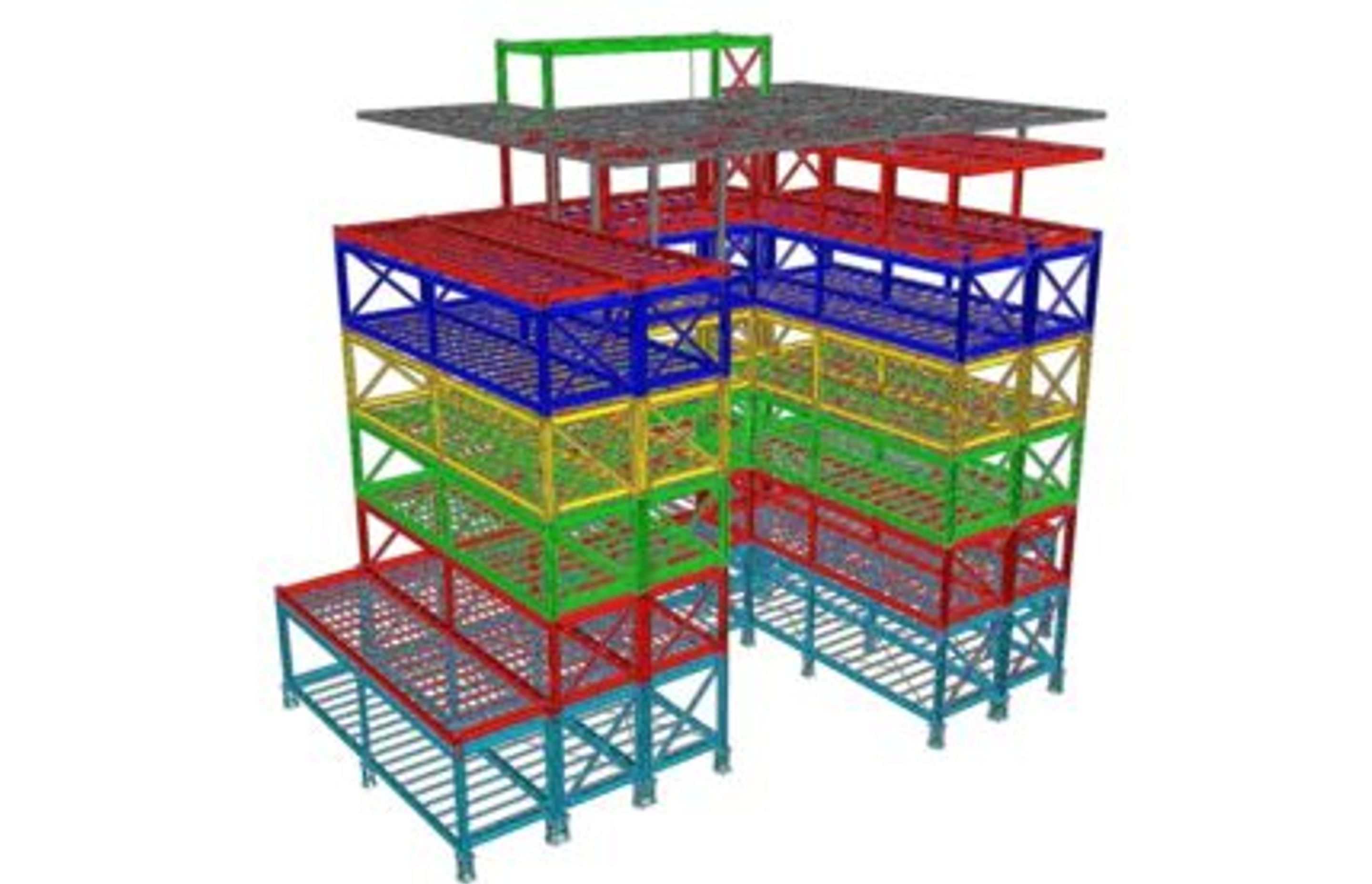 The structure of the building in Tekla.