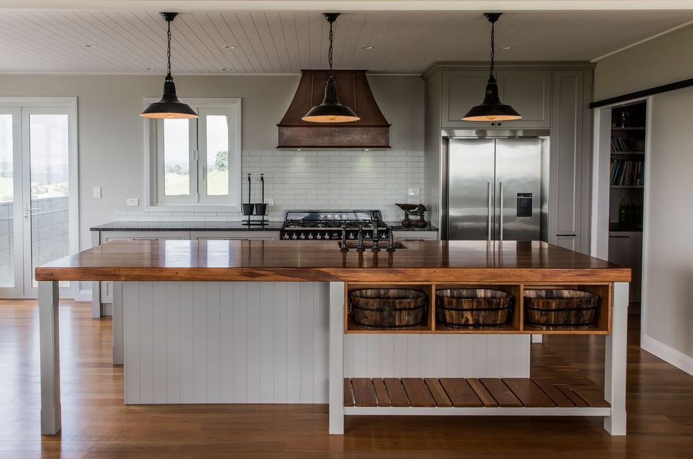 Solid wood benchtops up to a thickness of 150mm are The Woodsmiths' specialty.
