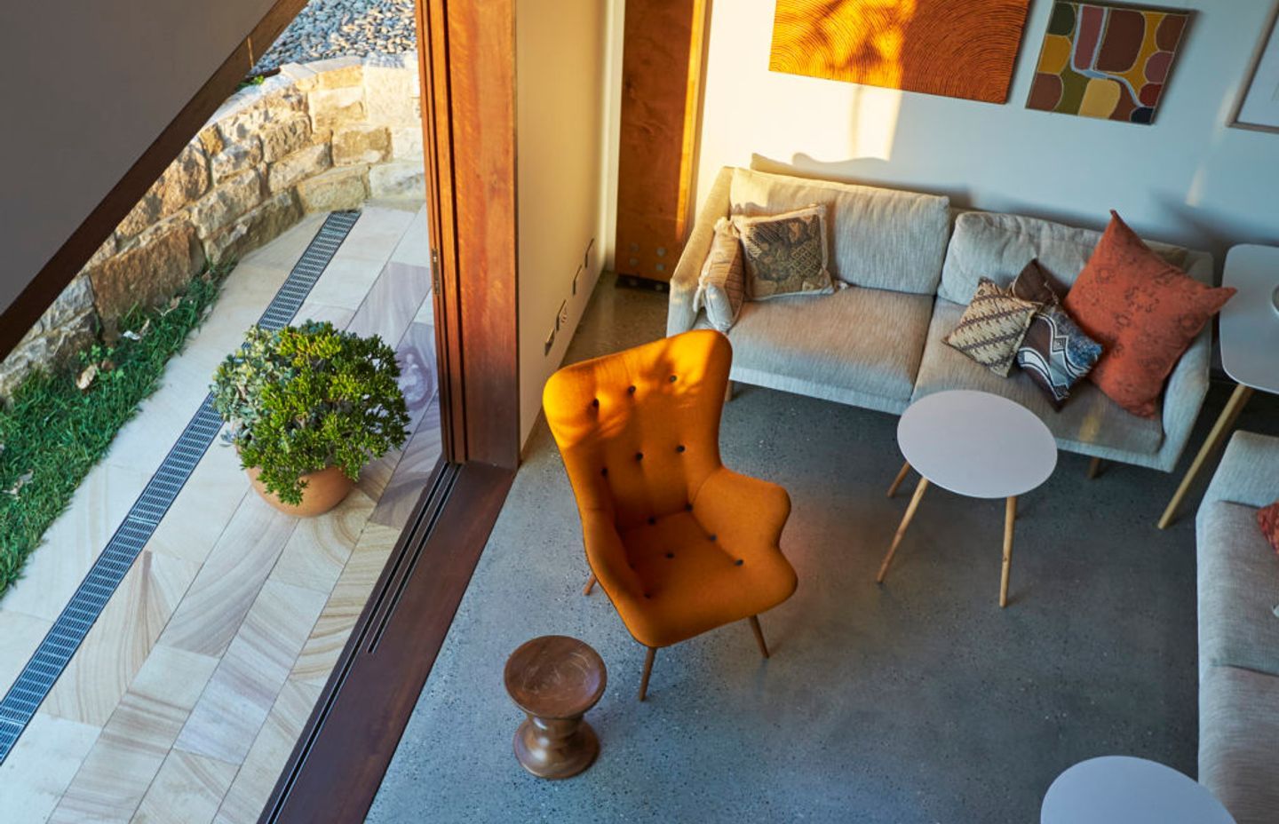 The exposed concrete slab within The Shed prevents the need for additional flooring and is low maintenance eliminating the need for the continual re-sanding and sealing which timber floors require.