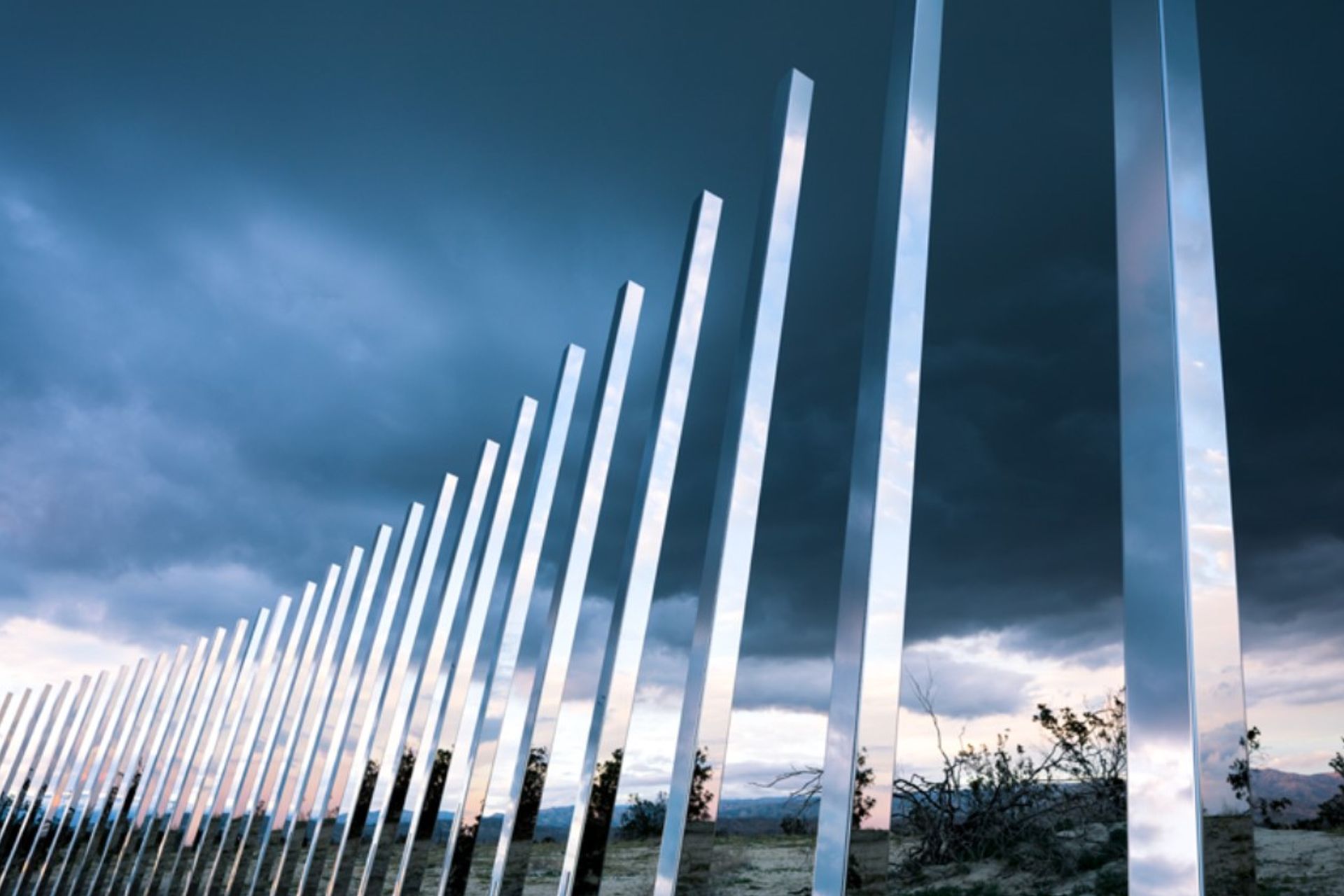 Above and below: Phillip K Smith III’s Circle of Land and Sky for California’s Desert X biennial