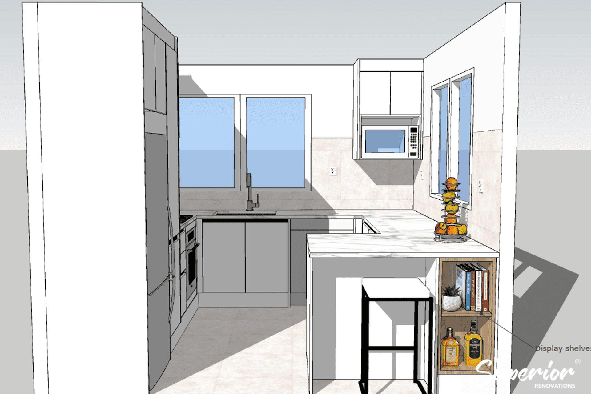 3D design showcasing another kitchen aesthetic