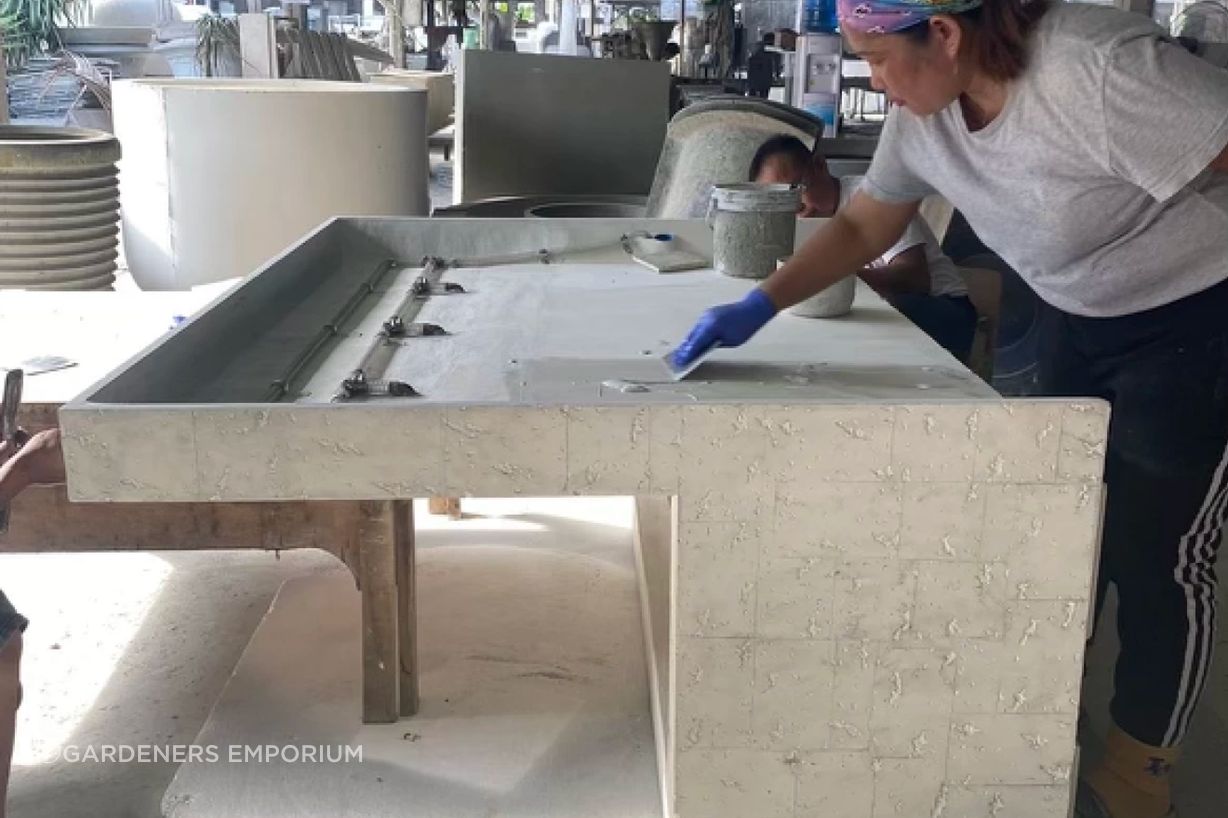 Behind the Scenes: Custom Weathered Zinc Three Spout Fountain