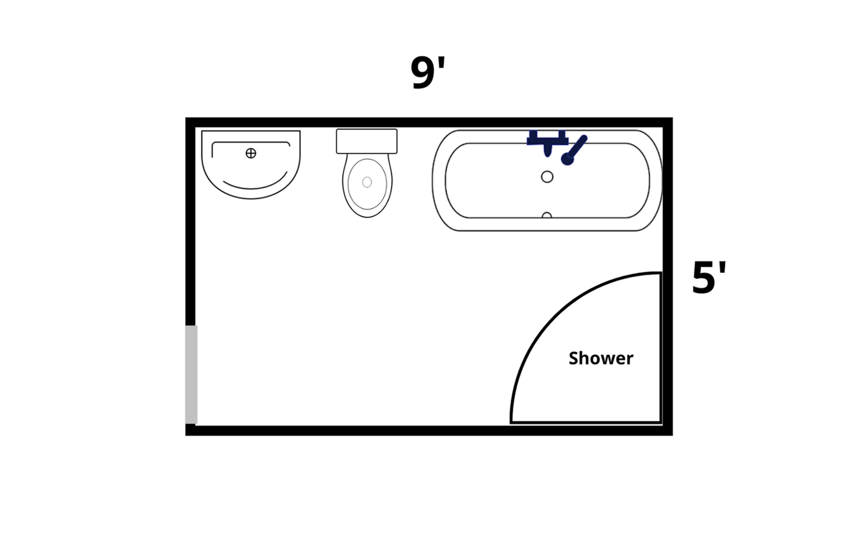 Small Bathroom with Separate Tub and Shower