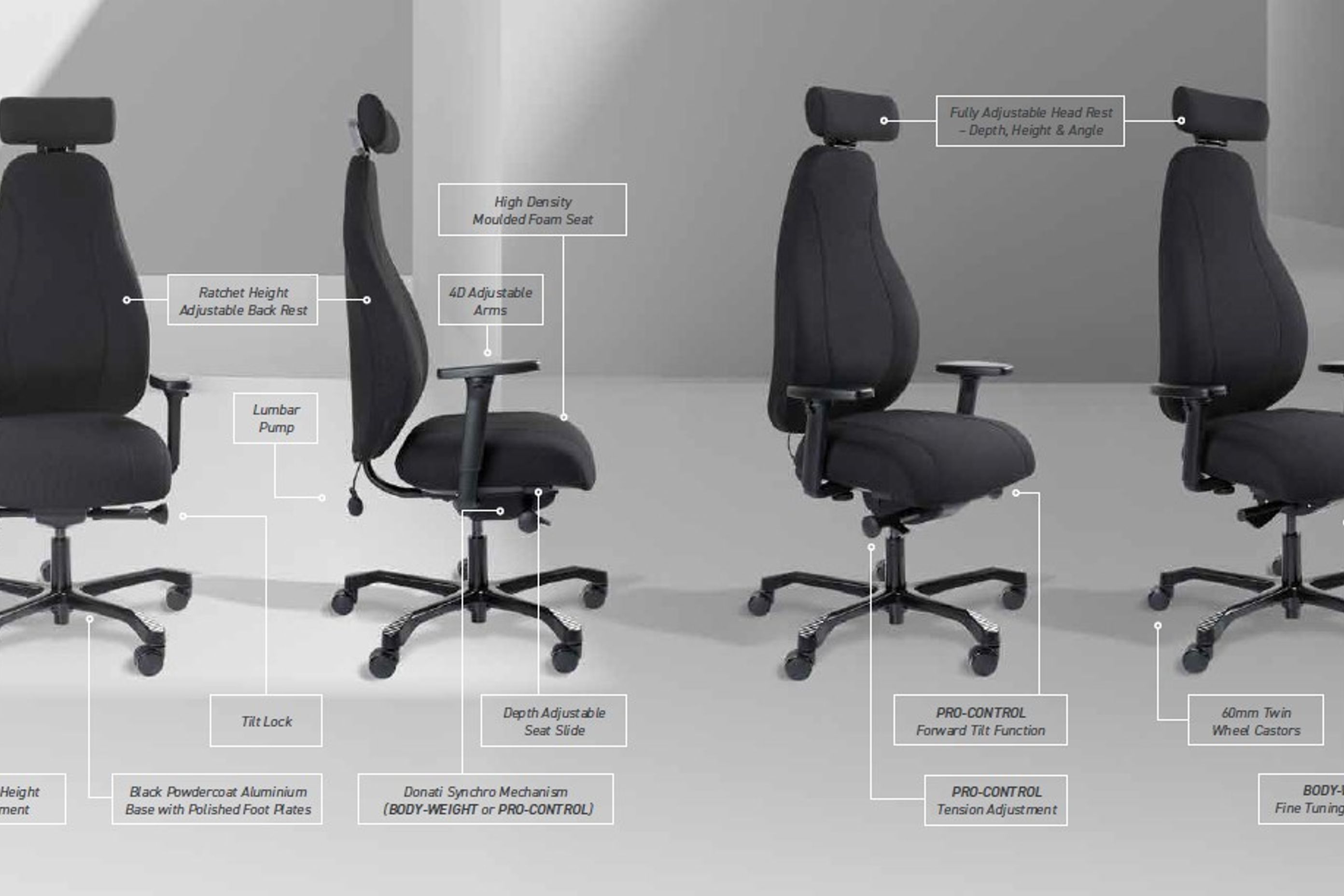 Features of the Serati Synchro Mech Chair