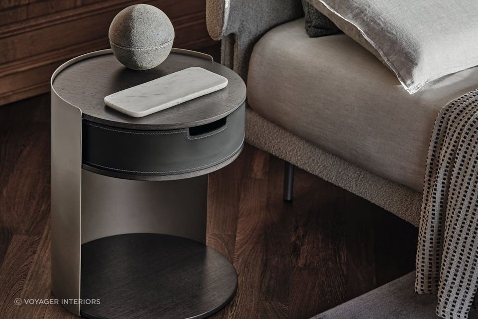 New age bedside tables redefine traditional aesthetics, imbuing spaces with a distinctive spark of creativity. Featured product: Skin Side Table