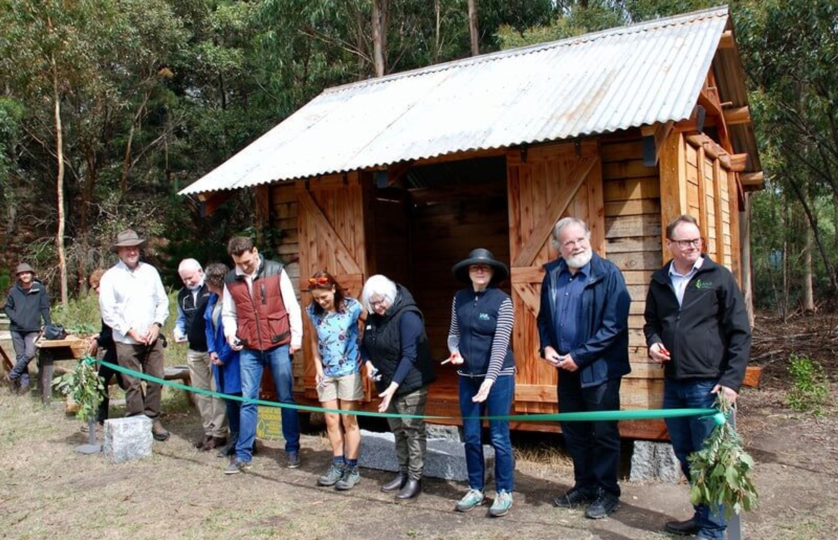Slab hut launch: economic advantages to grow local for forest communities