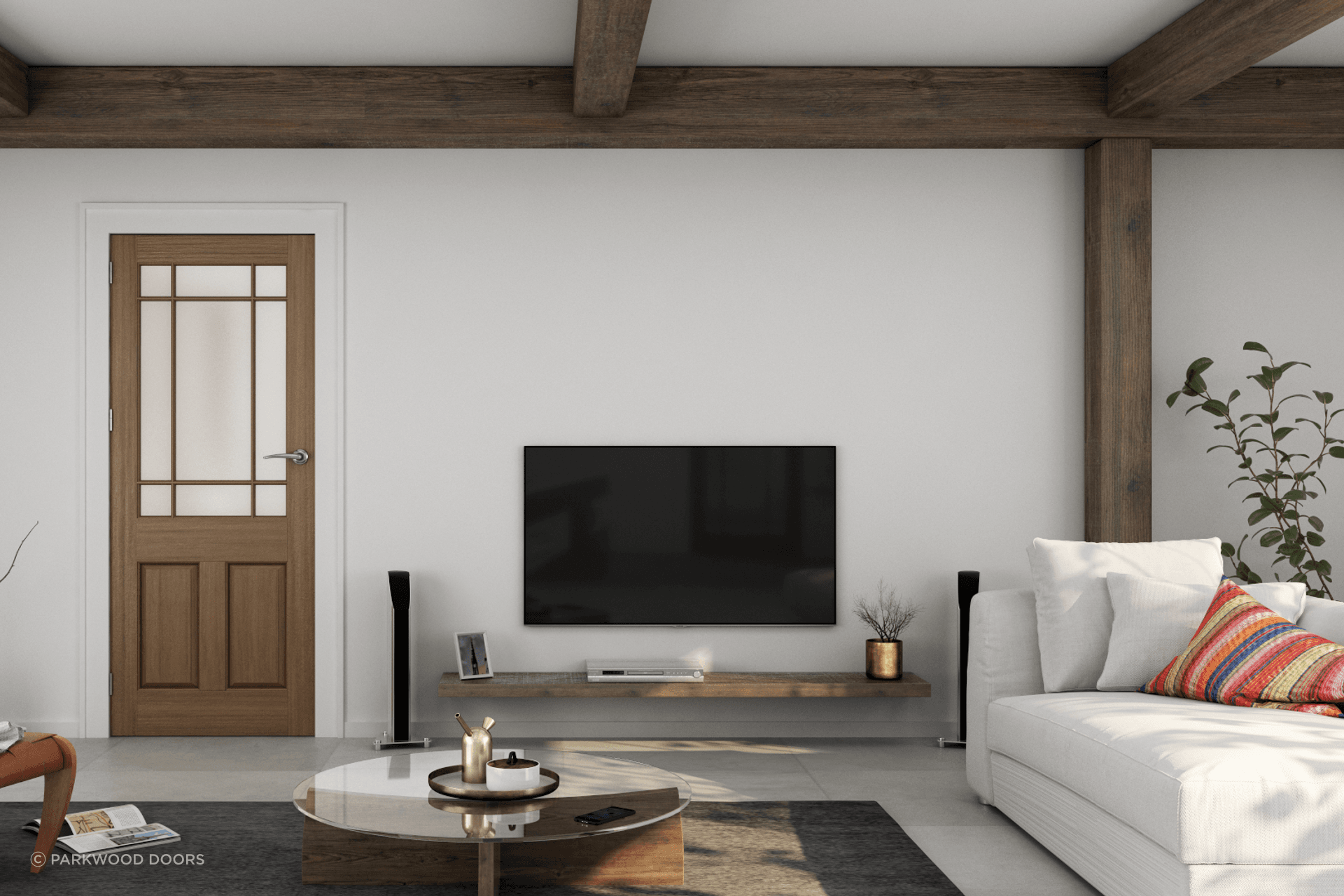 Frosted glass, timber grain, stylish panels — the Roseville Interior Door has many unique traits that make it one of a kind.