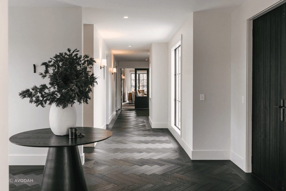 Stoney Creek by The Housing Lab | VidaPlank Obsidian Herringbone Timber Flooring