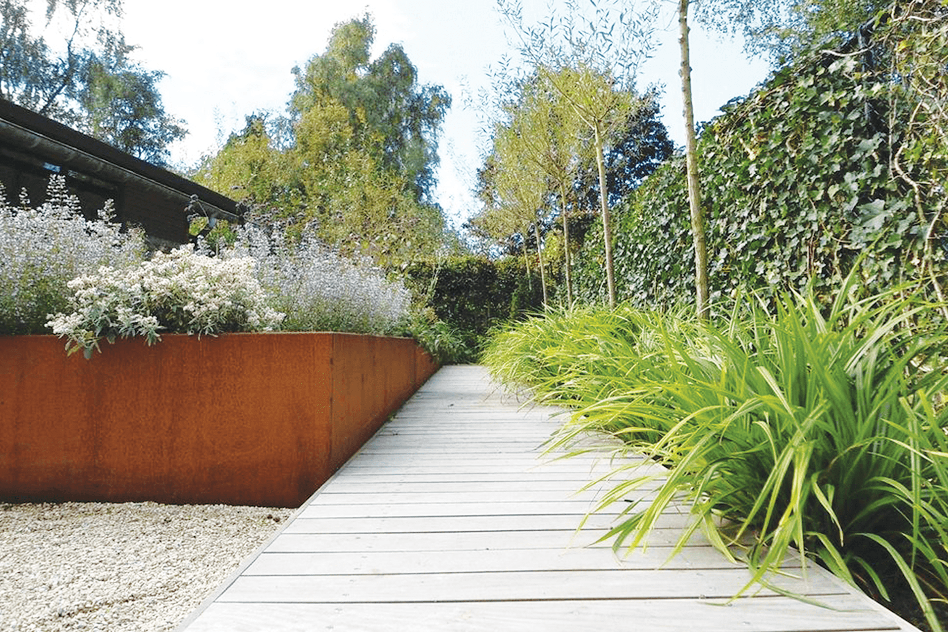 Straight Retaining Wall, Corten Steel | Archipello.