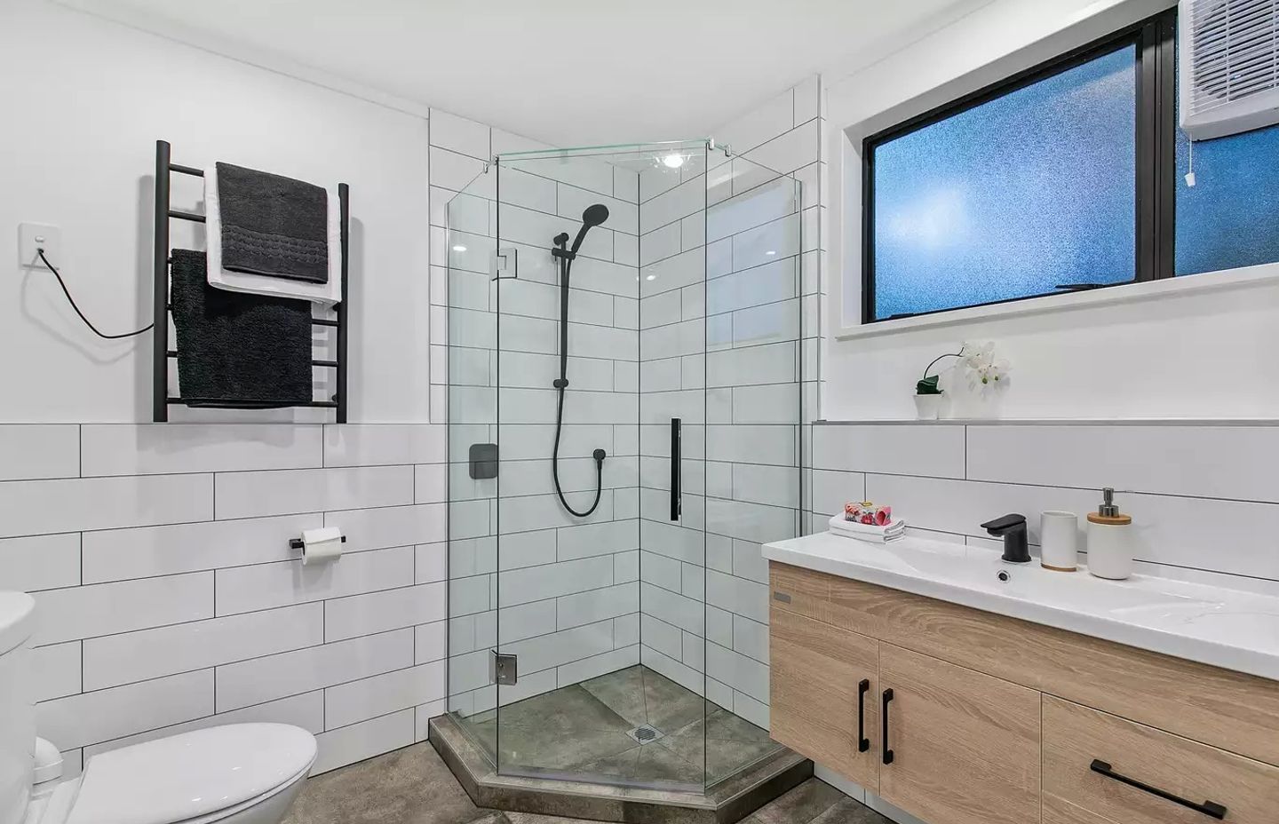 MDF melteca wooden looking vanity in St Heliers