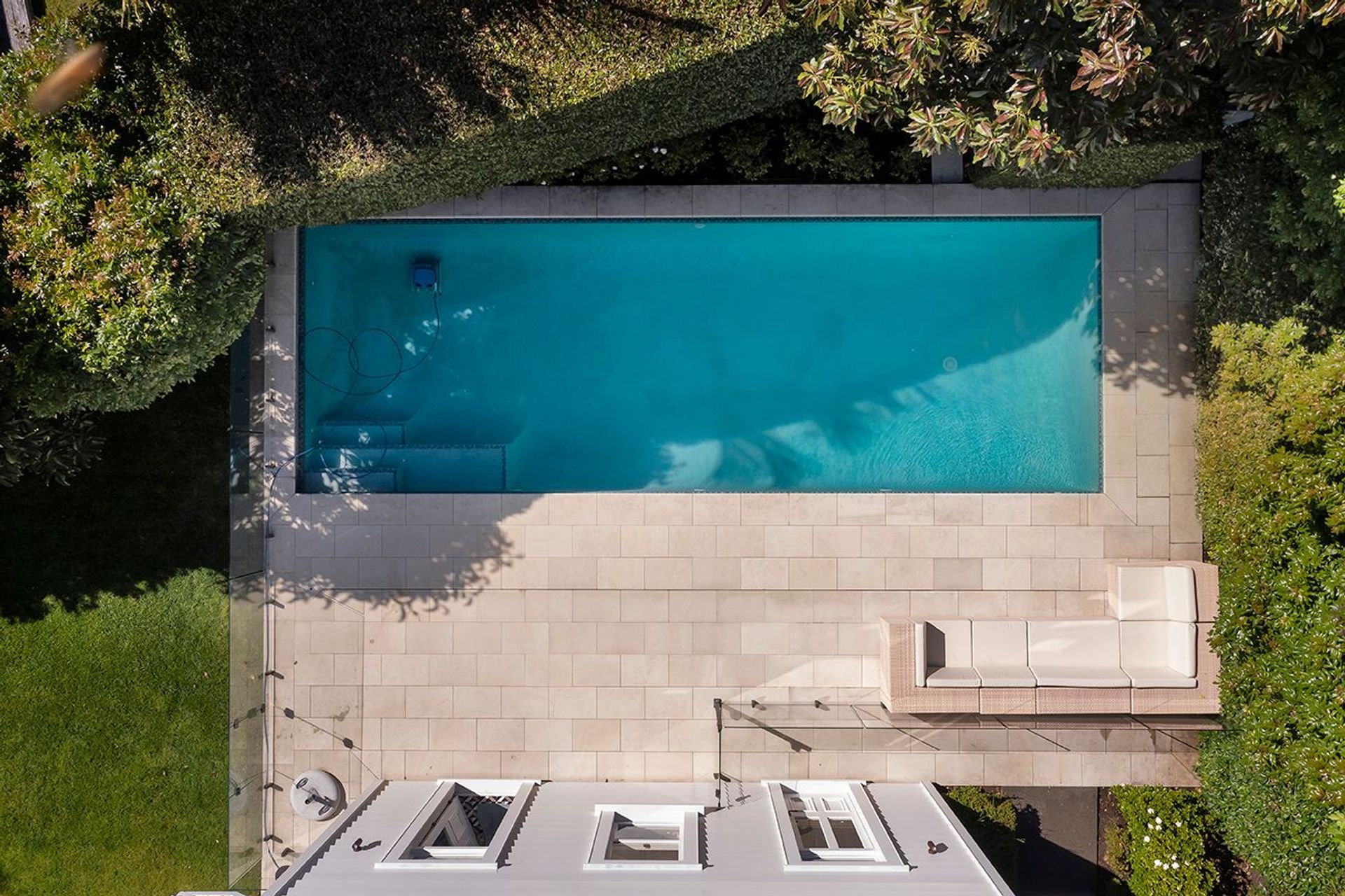 The simple yet sophisticated pool design in Devonport House.