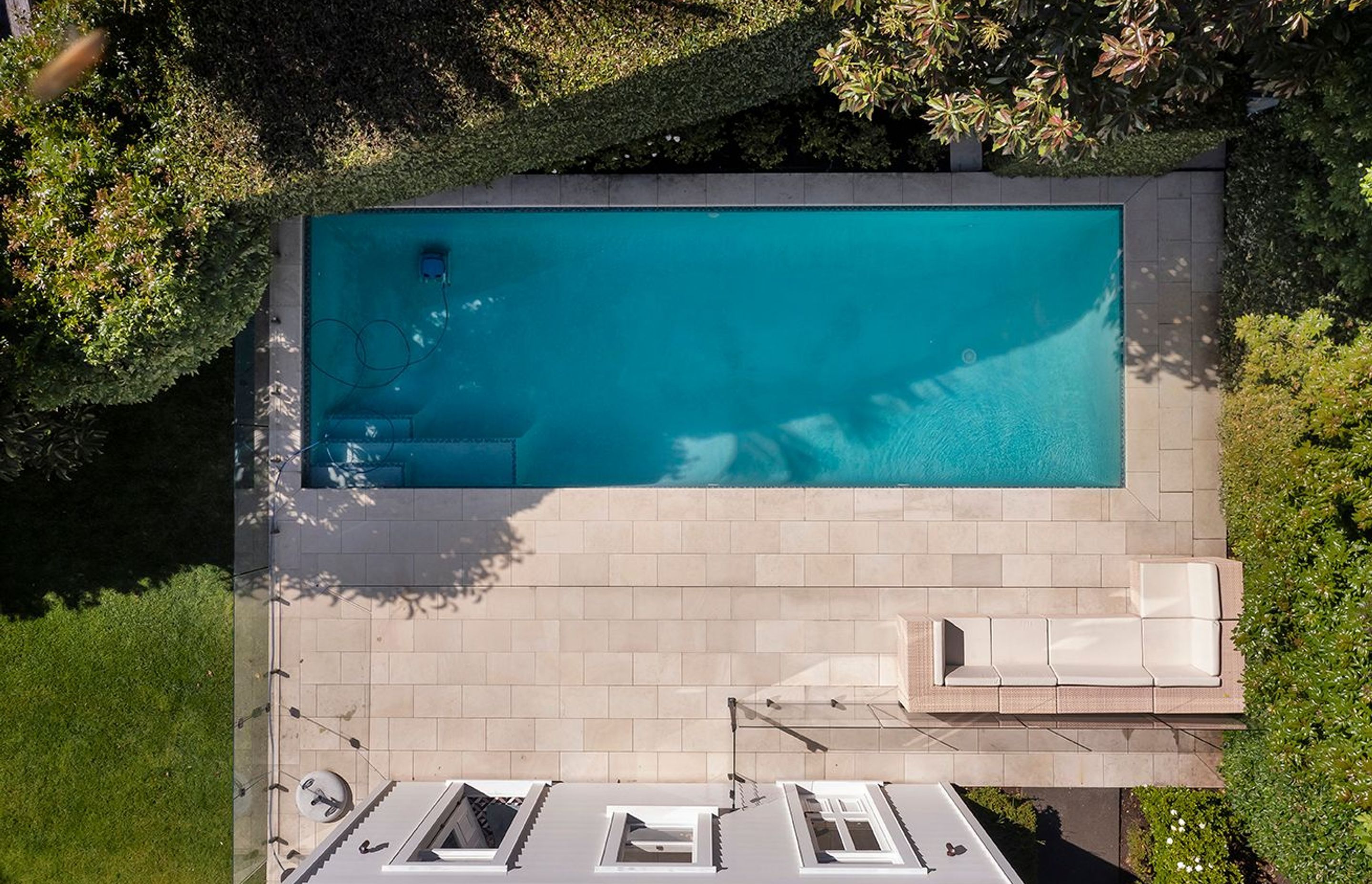 The simple yet sophisticated pool design in Devonport House.
