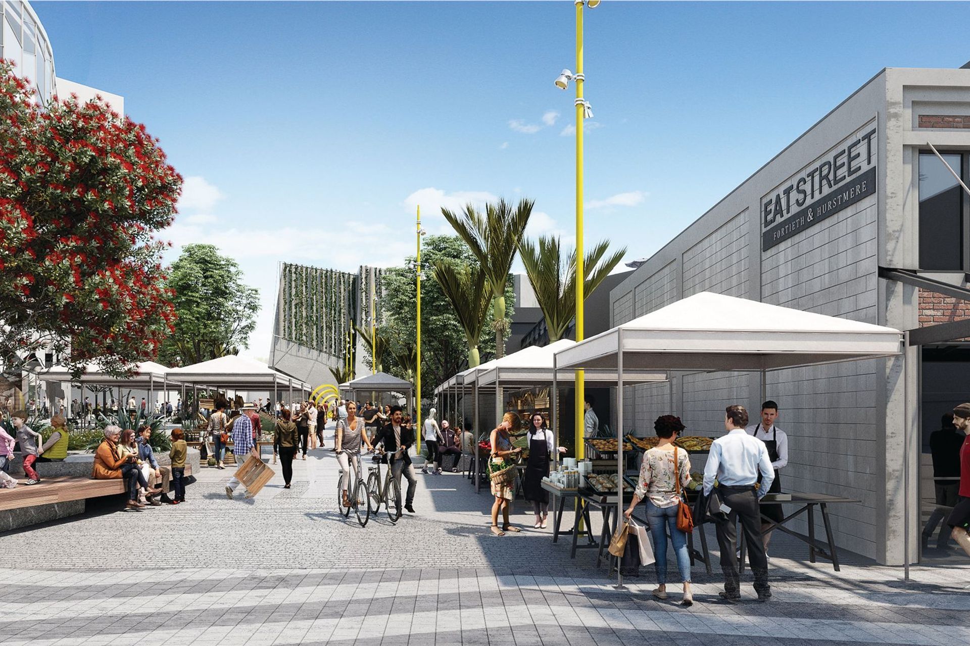Plenty of space for market stalls is alloted in the new plans. Photo: Panuku Development Auckland.