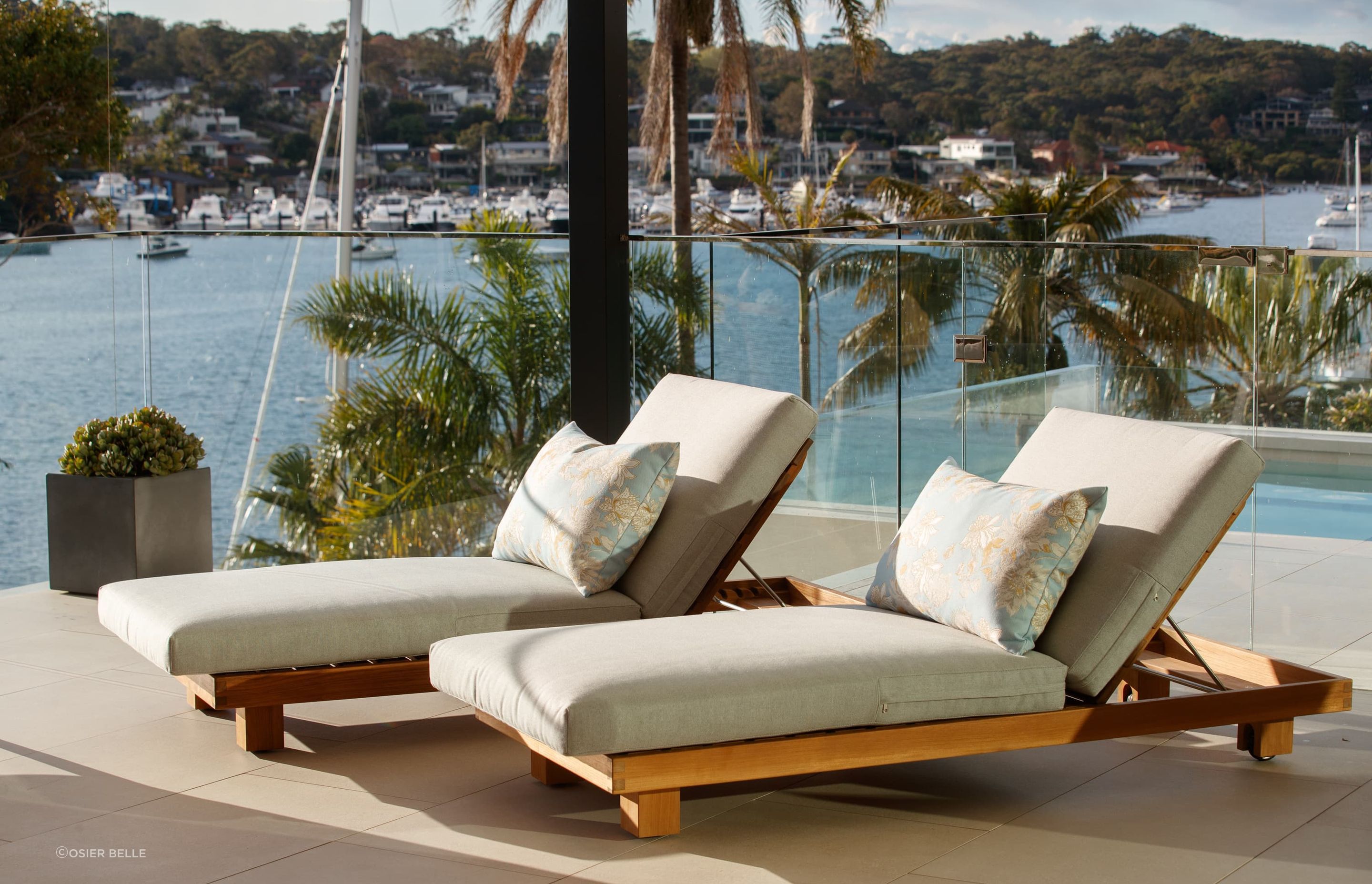 Poolside indulgence and great functionality with the Teak Sunlounger and its all-weather wheels